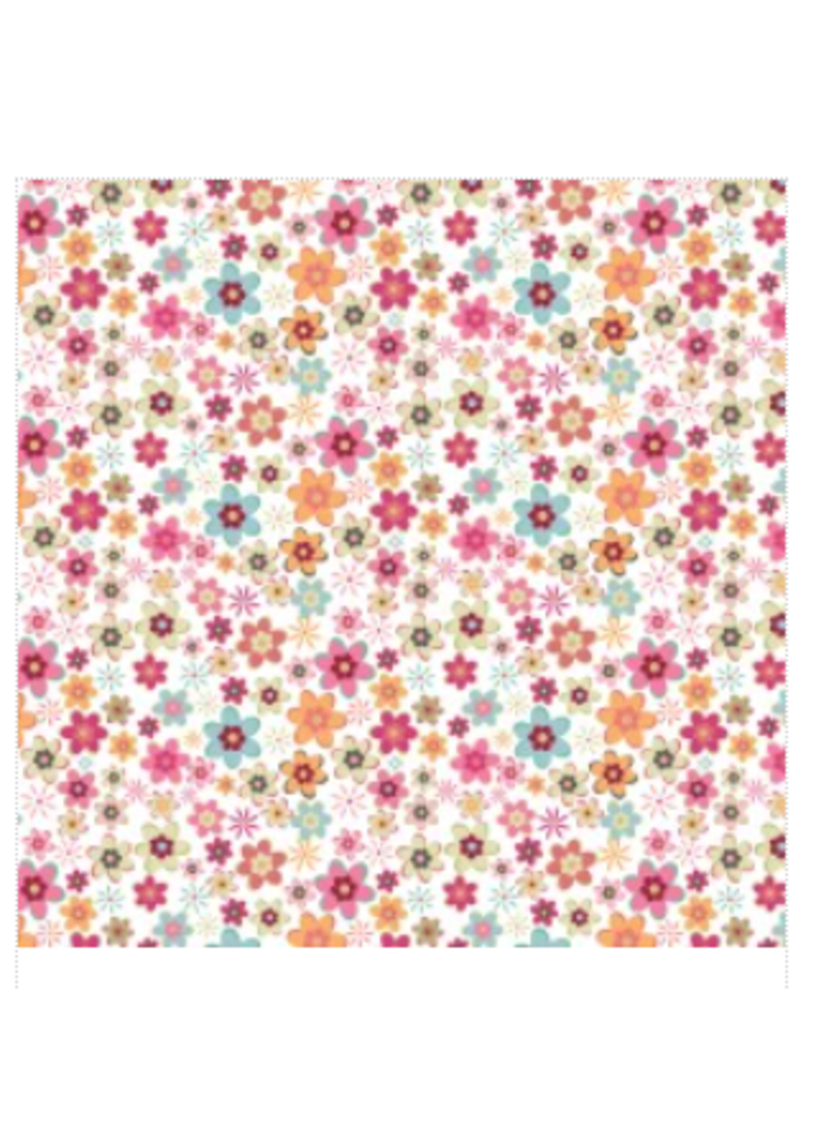 Poppie Cotton CALICO COWGIRLS  - COWGIRL MEADOW WHITE    PER 1/2 METER