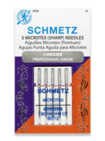 Schmetz Needles Schmetz Needles - Microtex (Sharp) - 80/12 - Chrome - 5 Pack