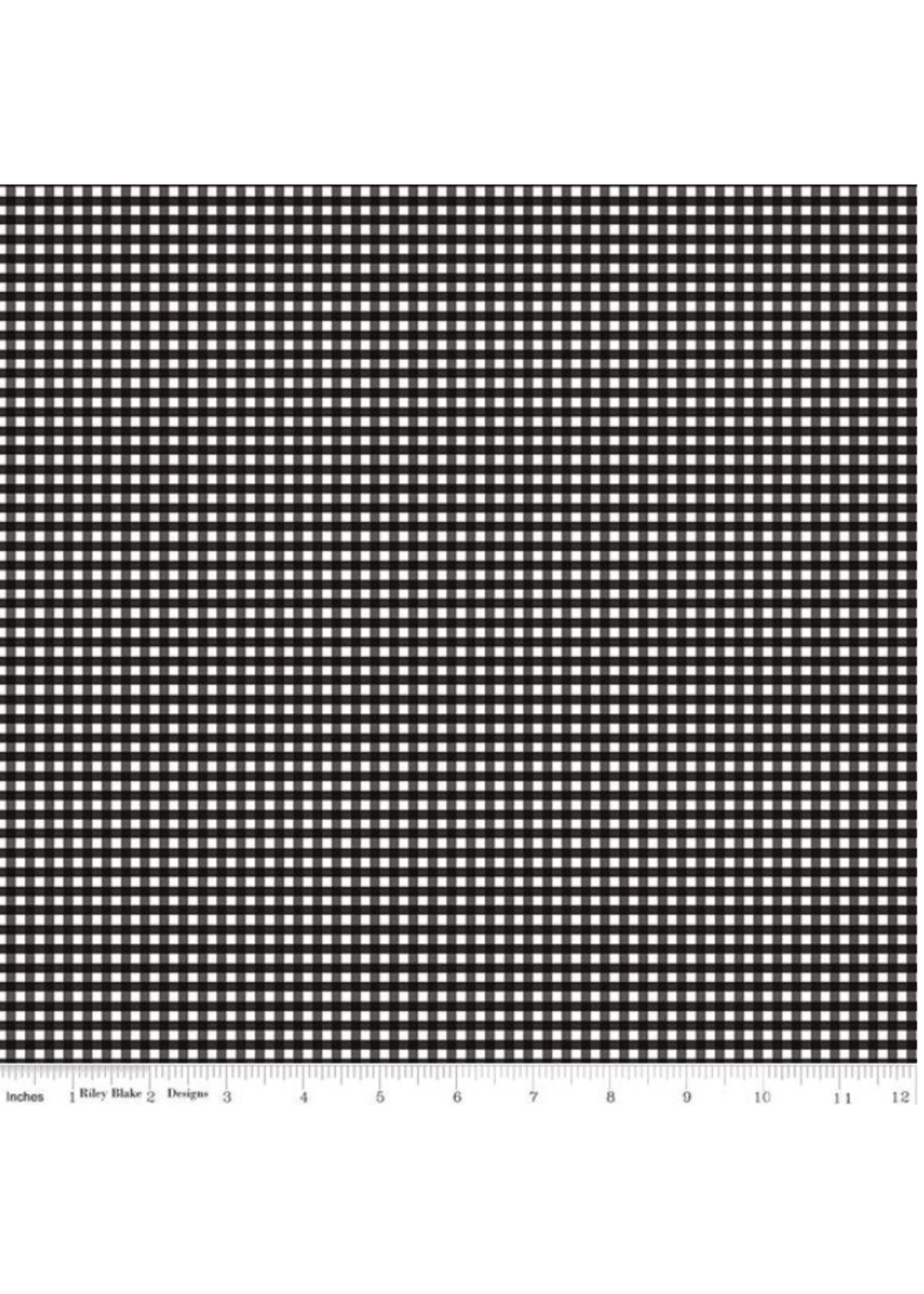 Riley Blake 1/8" Gingham Black per 1/2 meter