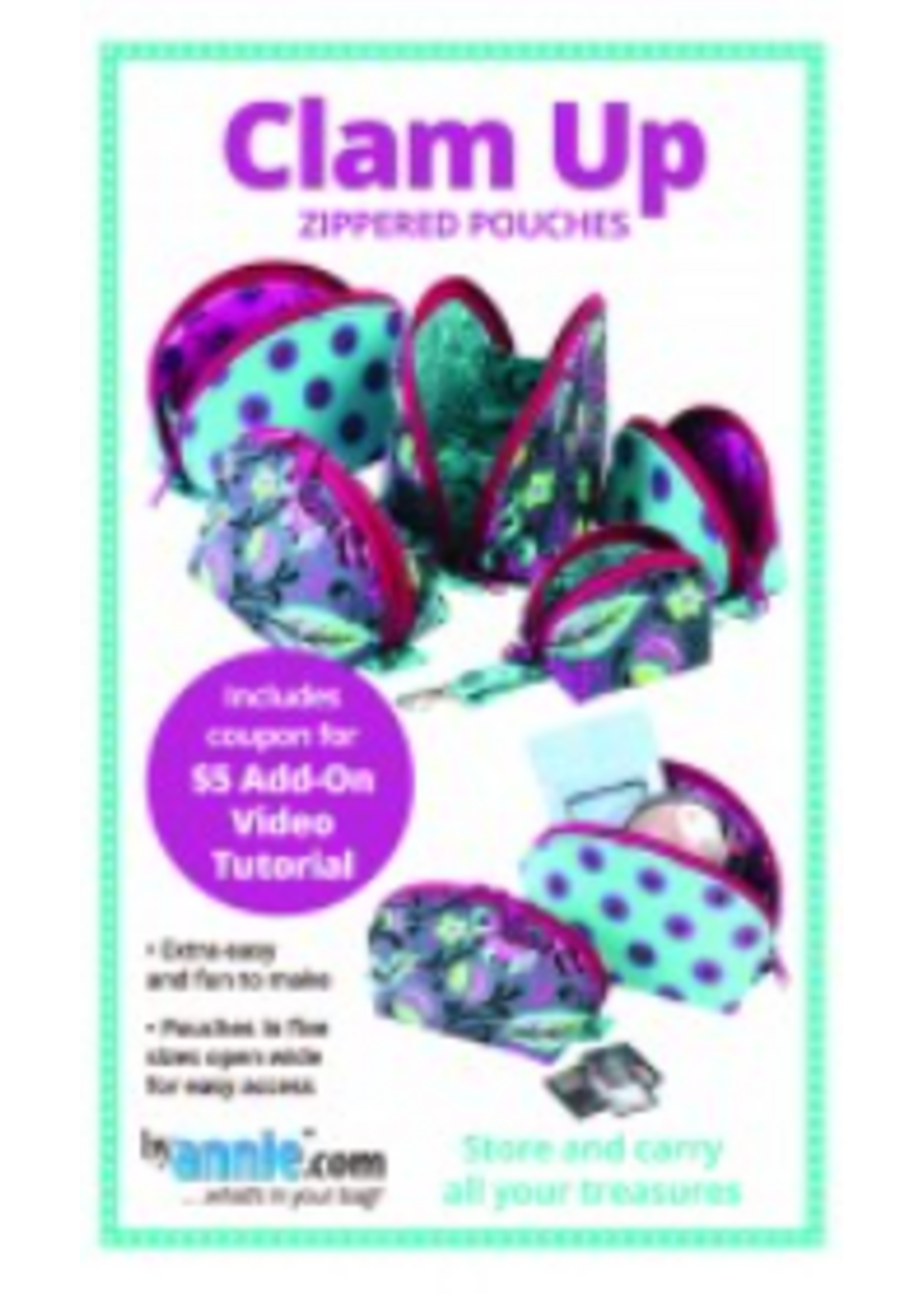 By Annie Clam it up Zippered Pouch