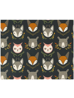 Moda WOODLAND  WONDERS MIDNIGHT FACES