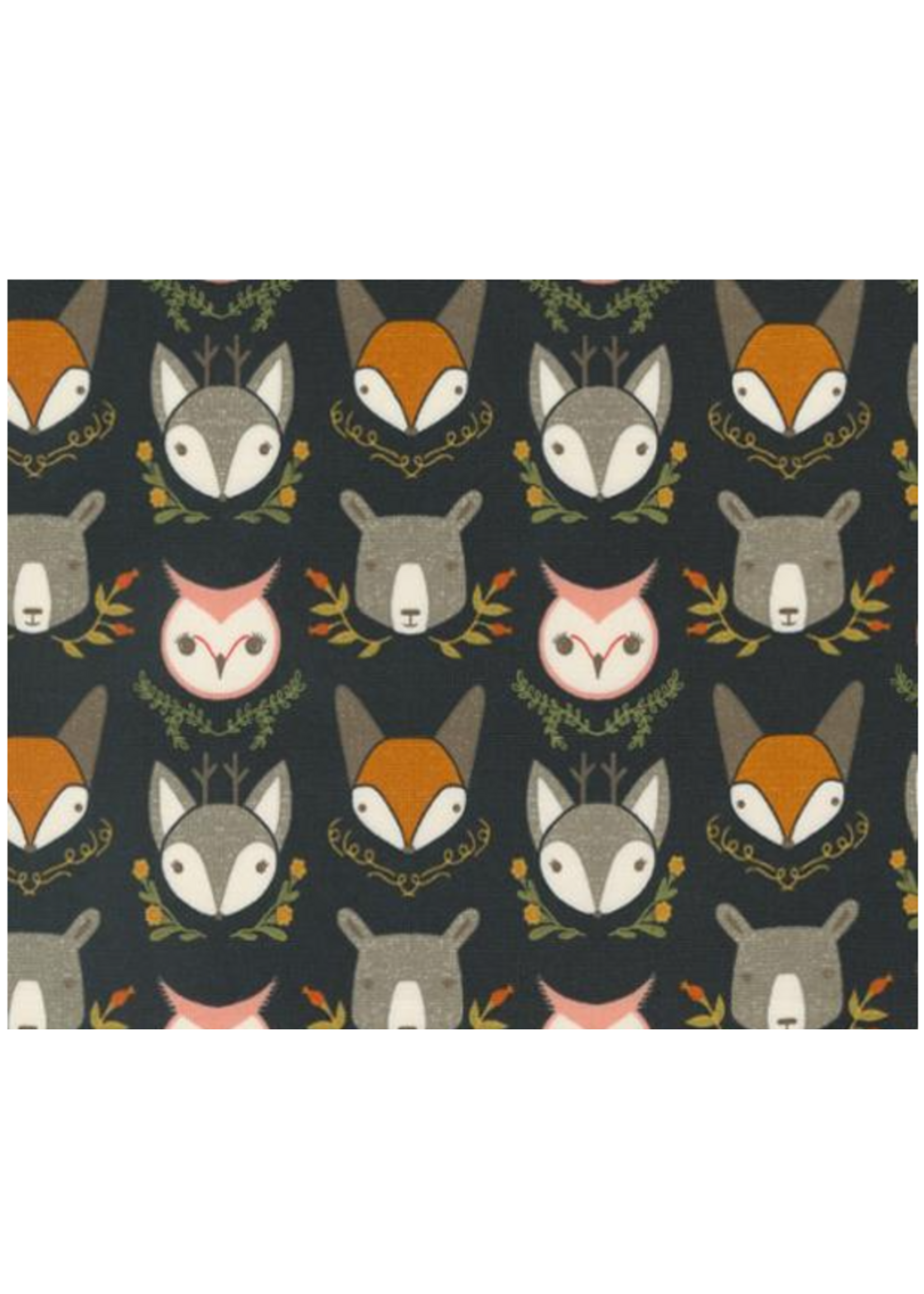 Moda WOODLAND  WONDERS MIDNIGHT FACES