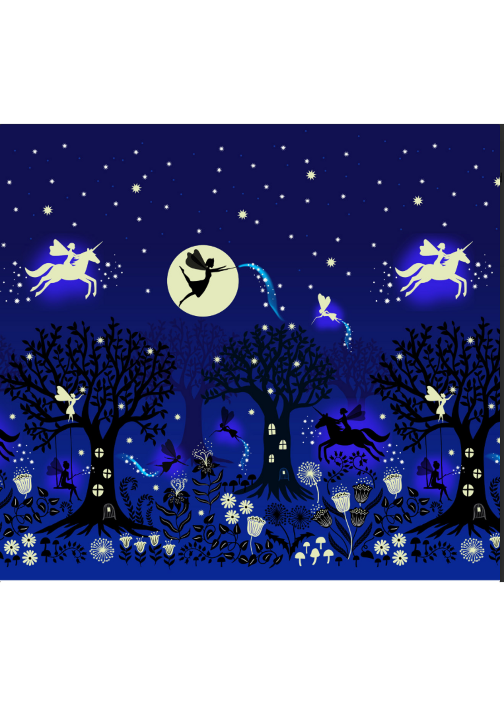 Lewis & Irene Fabrics Glow Fairies - Starry Sky