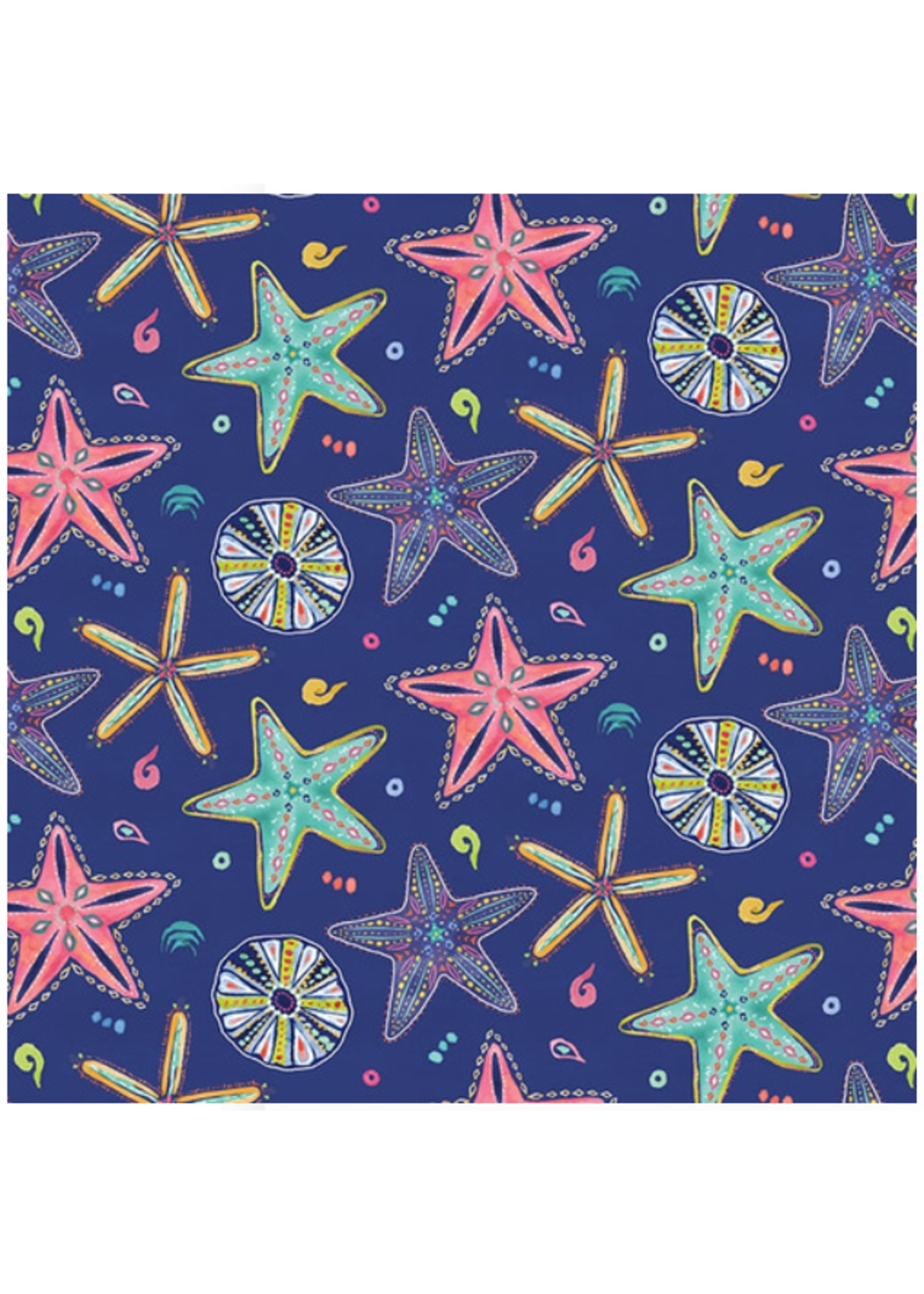 Blank Quilting Along the Coast -By Blank Dk. Blue   per 1/2 meter