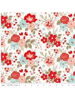 Riley Blake You and Me Main ,Cream  Flowers  PER 1/2 METER