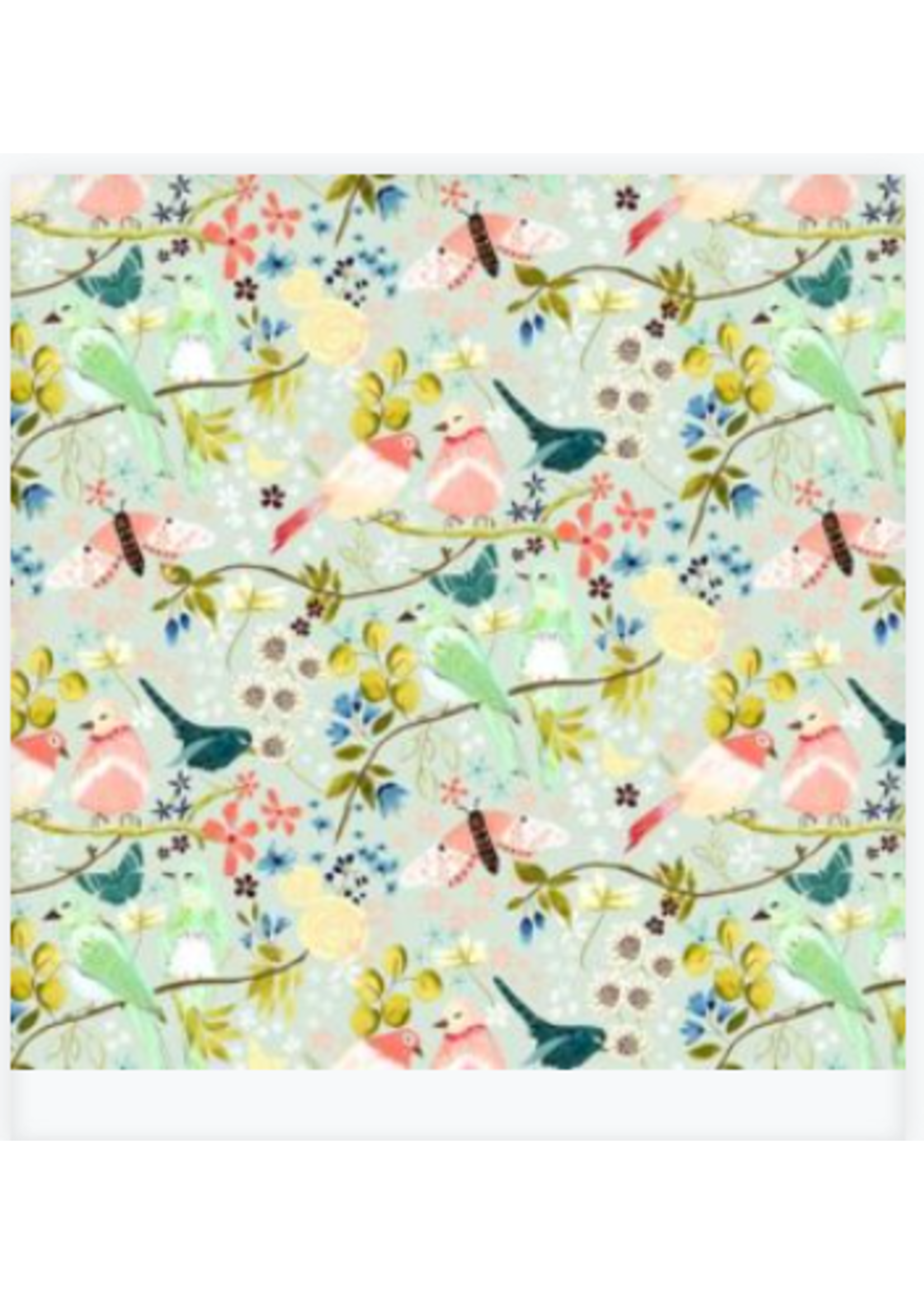Poppie Cotton Serenity Blooms By Ginger Deverell      Priced per 1/2 meter
