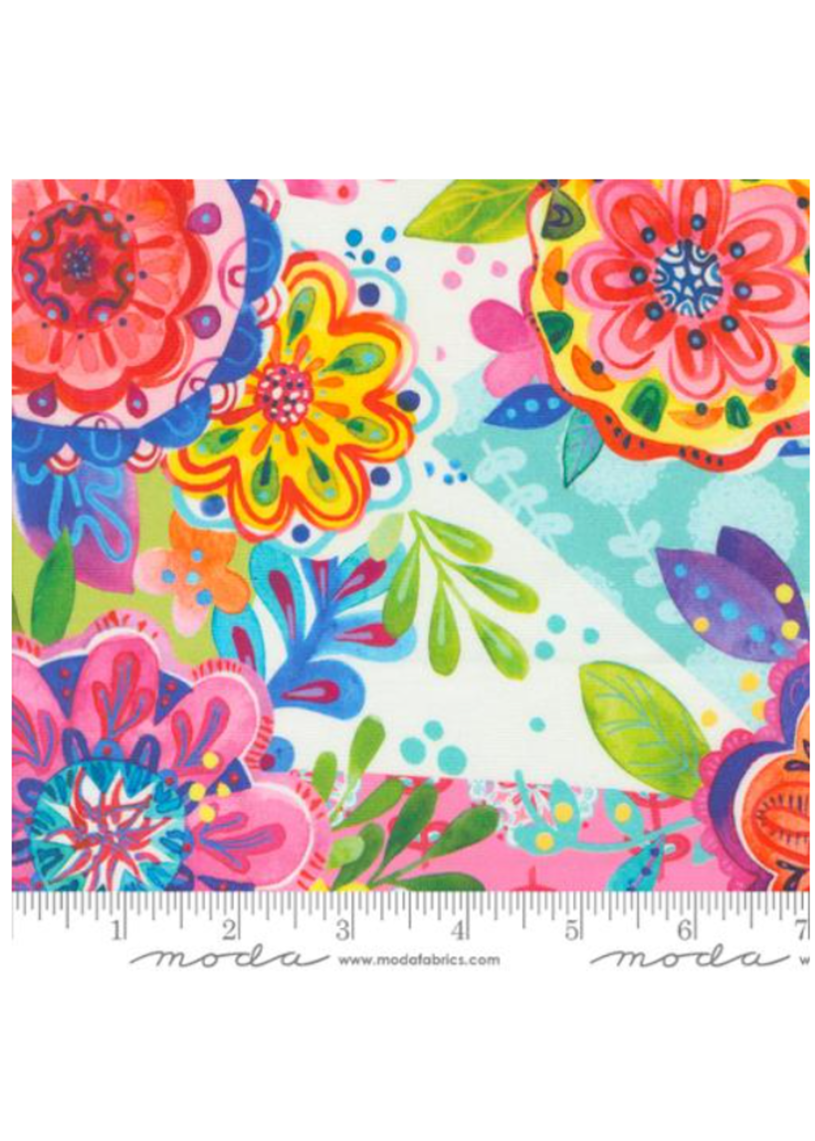 Moda Flower Patches By Amarilys-Rainbow per 1/2 meter
