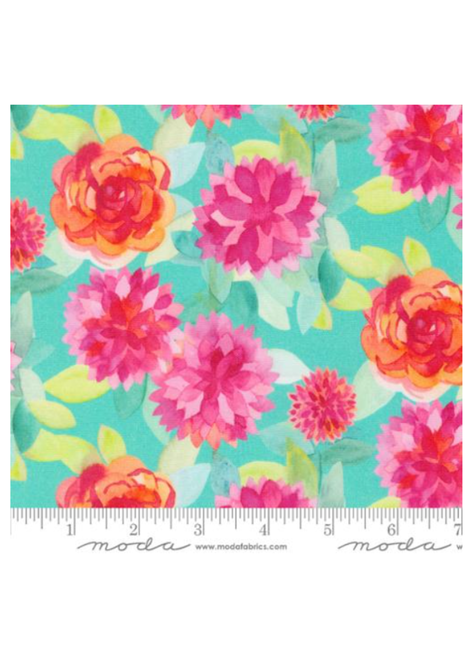 Moda Flower Patches By Amarilys-Robins Egg  per 1/2 meter