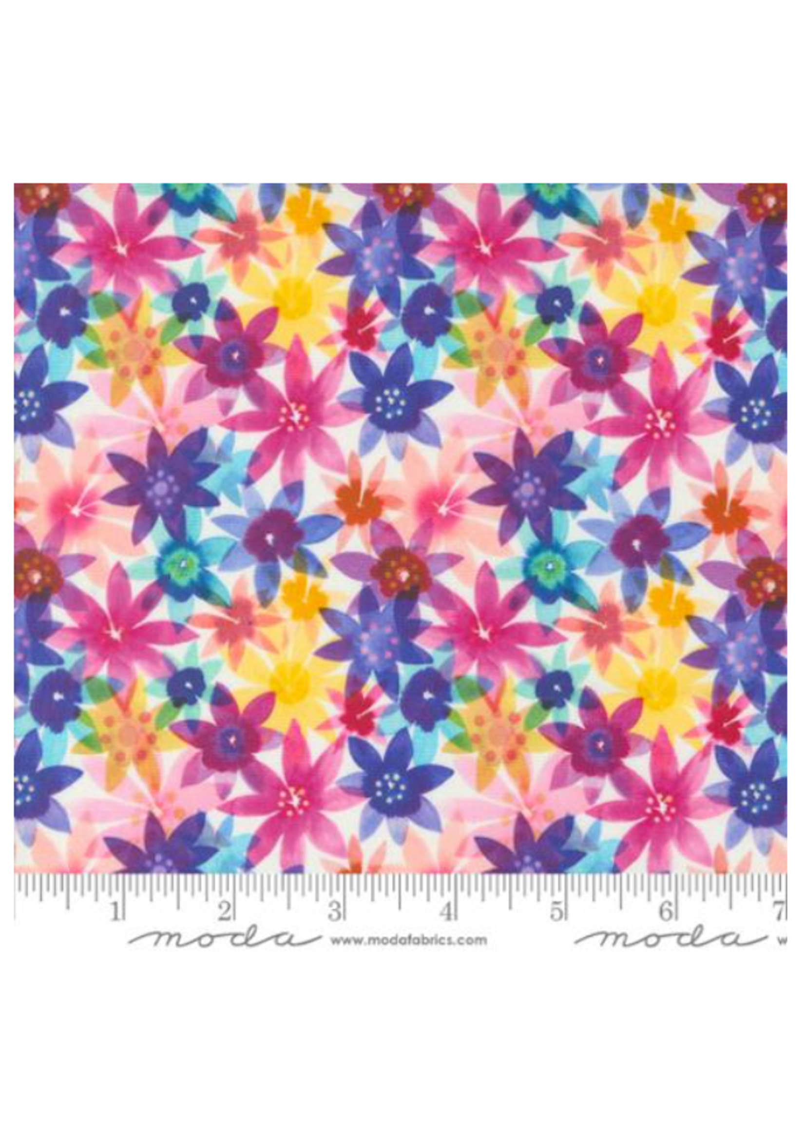 Moda Flower Patches By Amarilys-Light Rainbow  per 1/2 meter