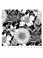 Northcott Ebony and ivory  flowers