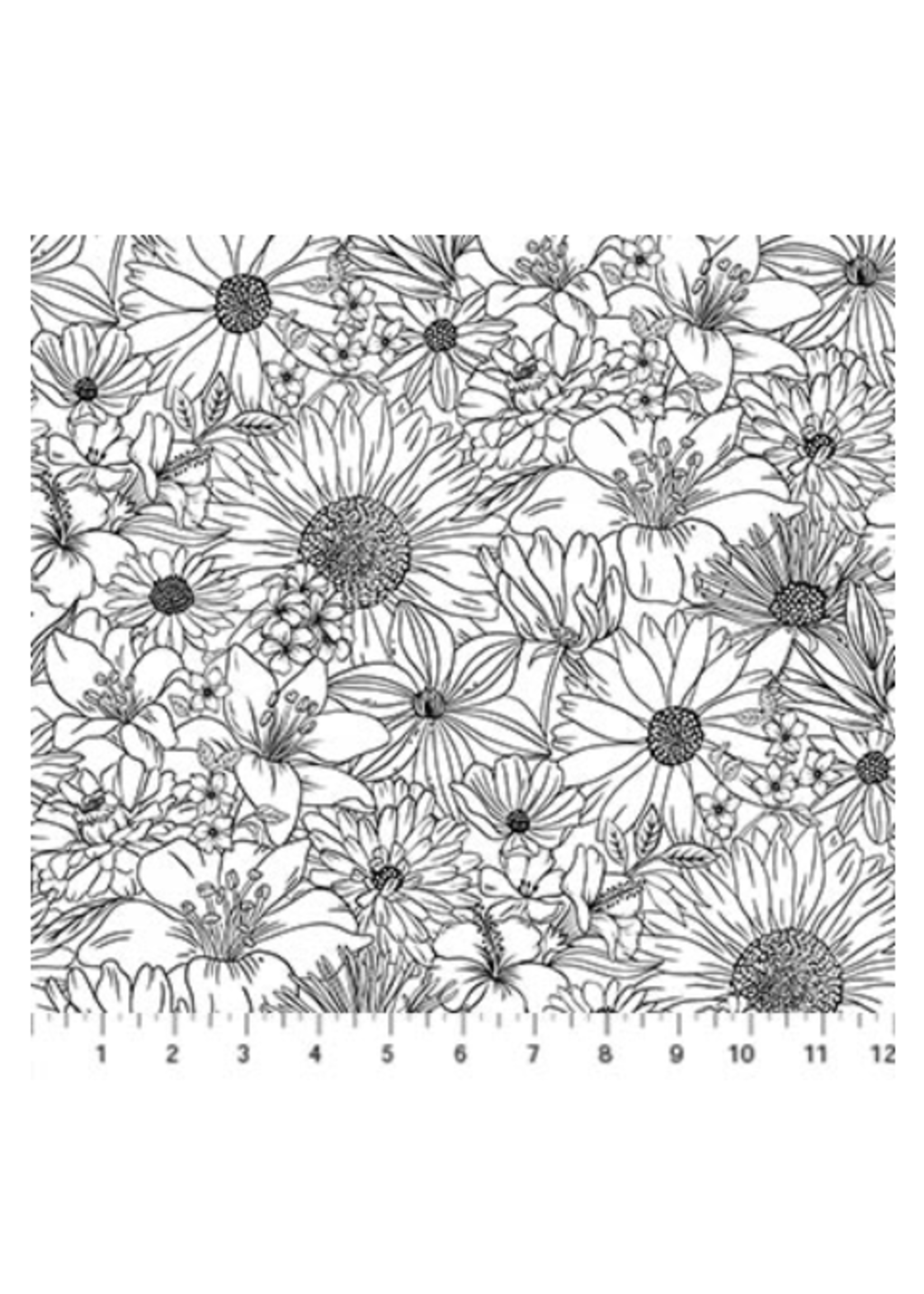 Northcott Ebony & Ivory  per 1/2 meter