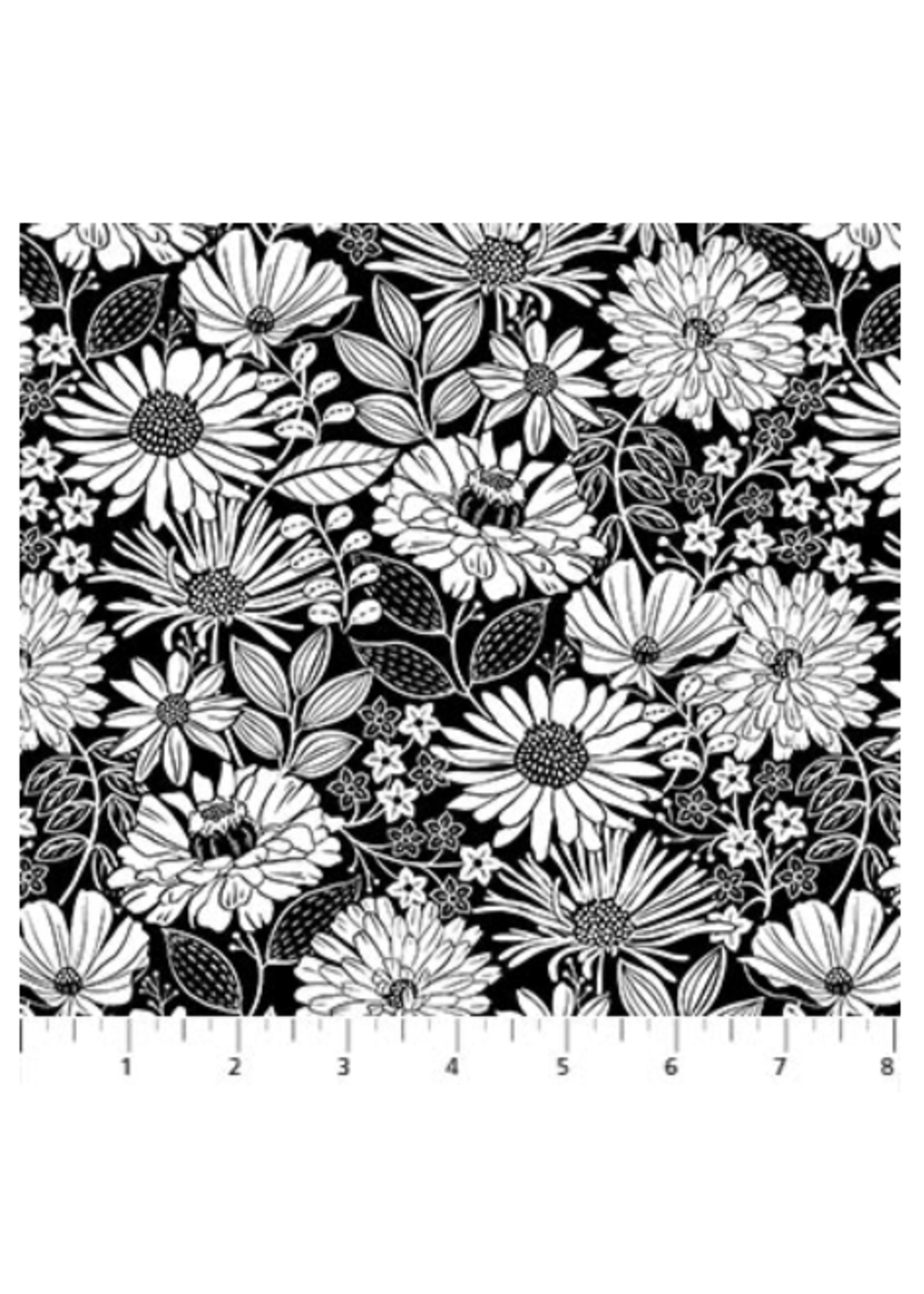 Northcott Ebony & Ivory  per 1/2 meter