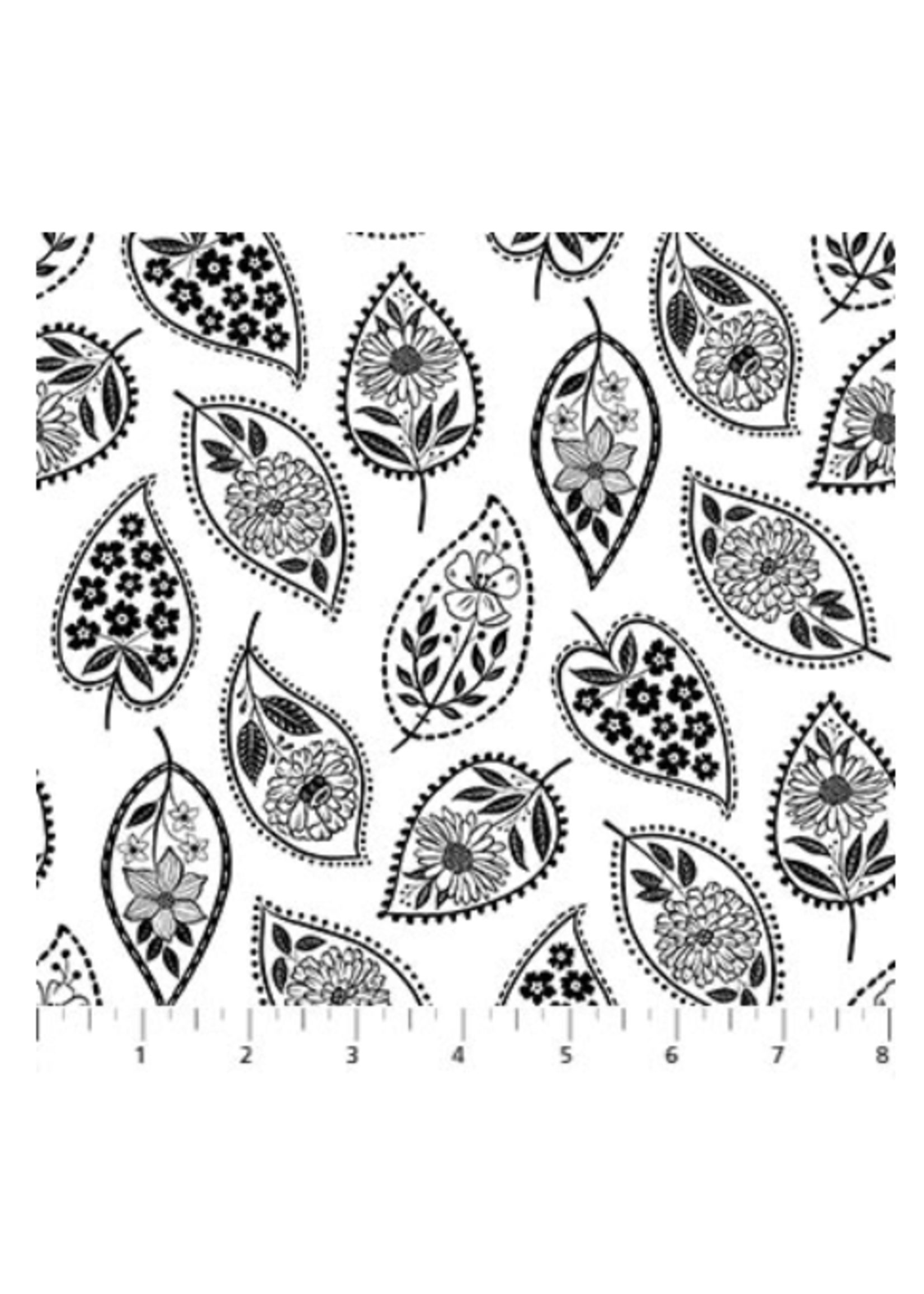 Northcott Ebony & Ivory  per 1/2 meter