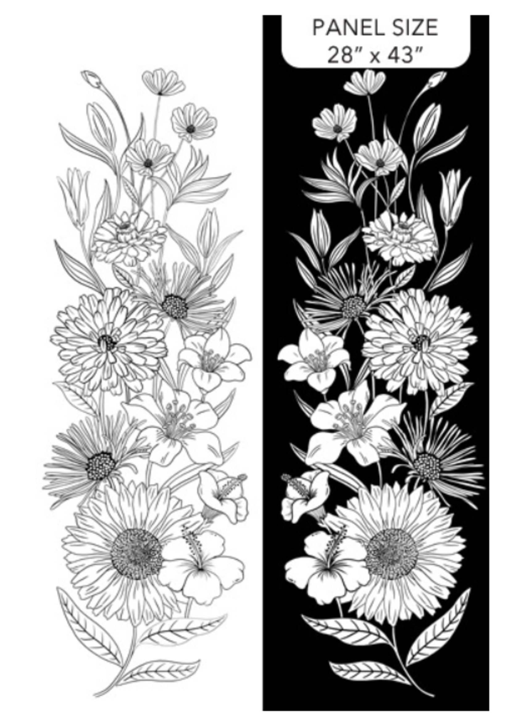 Northcott EBONY & IVORY 4 PANNELS ,1 PATTERN
