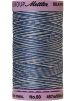 Mettler Threads Mettler – Cotton Thread – Silk Finish – 50wt - 457m/500yds - Clear Sky #9811 - Variegated
