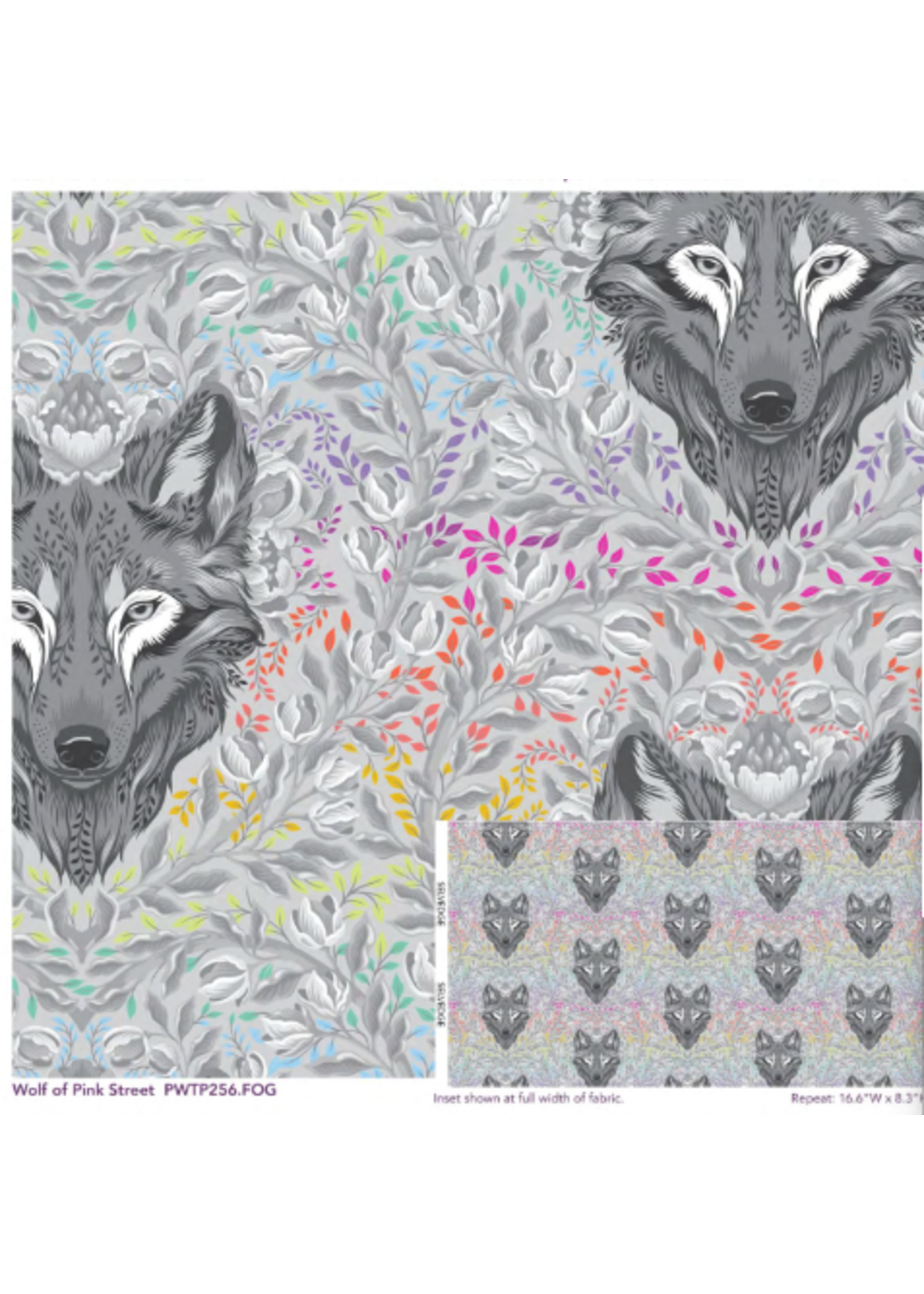 Tula Pink Pre Sale Tula Pink  Wolf of Pink Street  per 1/2 meter