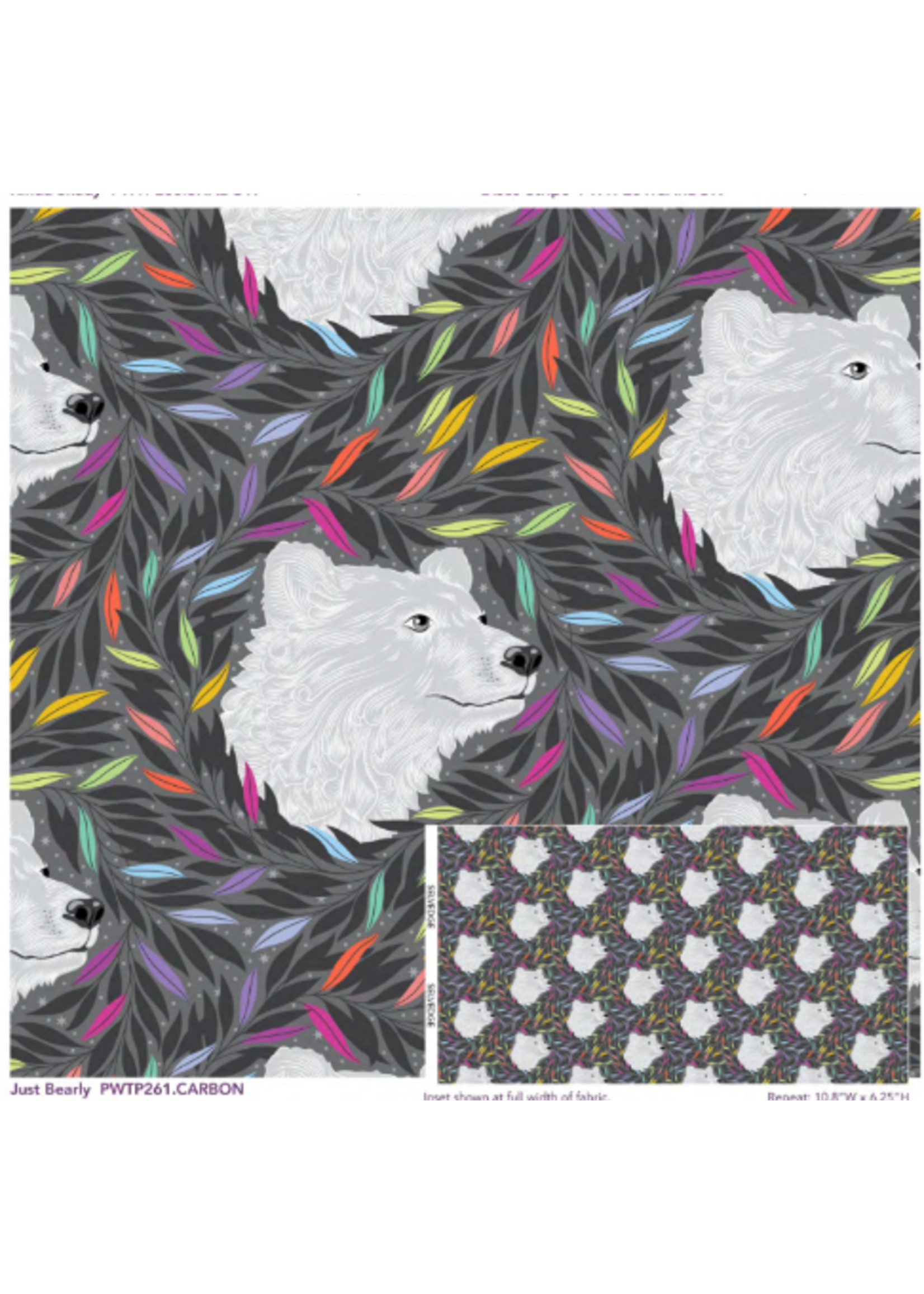 Tula Pink Tula Pink  Just Bearly  Carabon