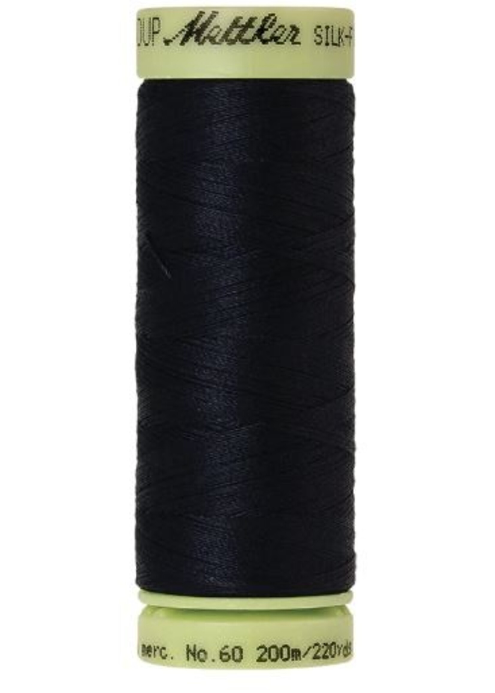 Mettler Threads Mettler Silk-Finish 60wt Solid Cotton Thread 220yd/200M #0821 Darkest Blue