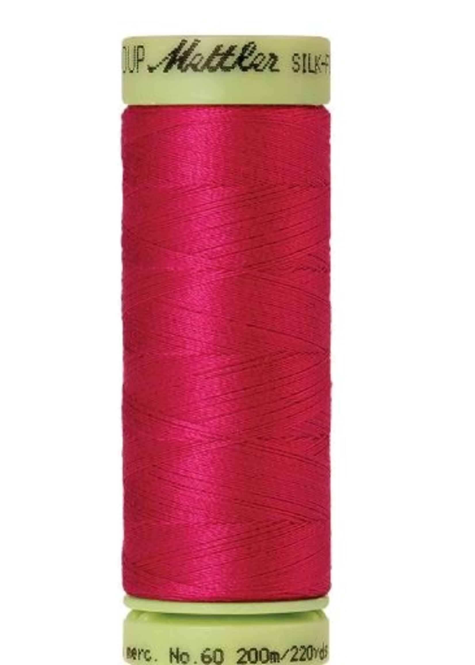 Mettler Threads Mettler Silk-Finish 60wt Solid Cotton Thread 220yd/200M Fuschia #1421