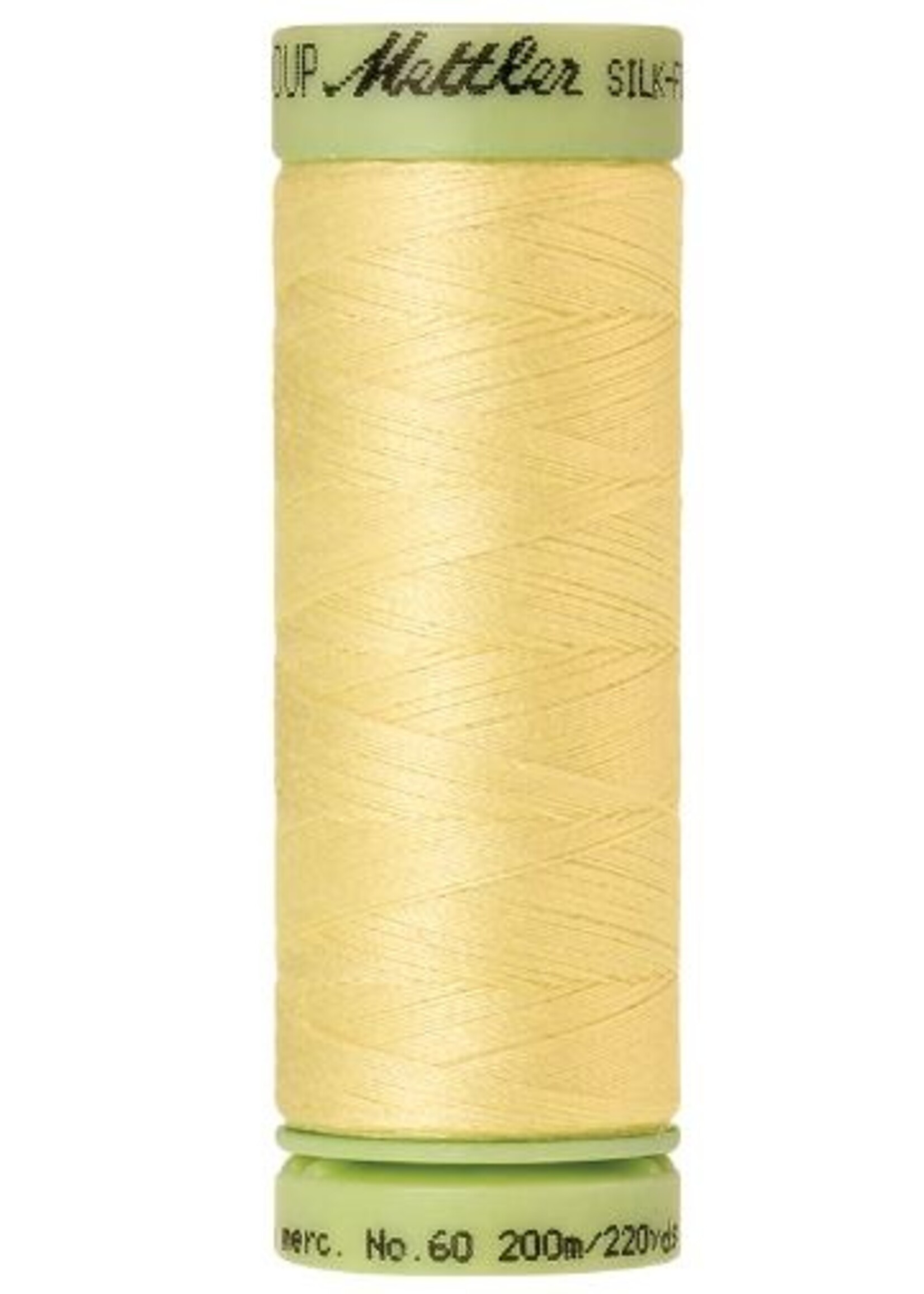 Mettler Threads Mettler Silk-Finish 60wt Solid Cotton Thread 220yd/200M Lemon Frost #1412