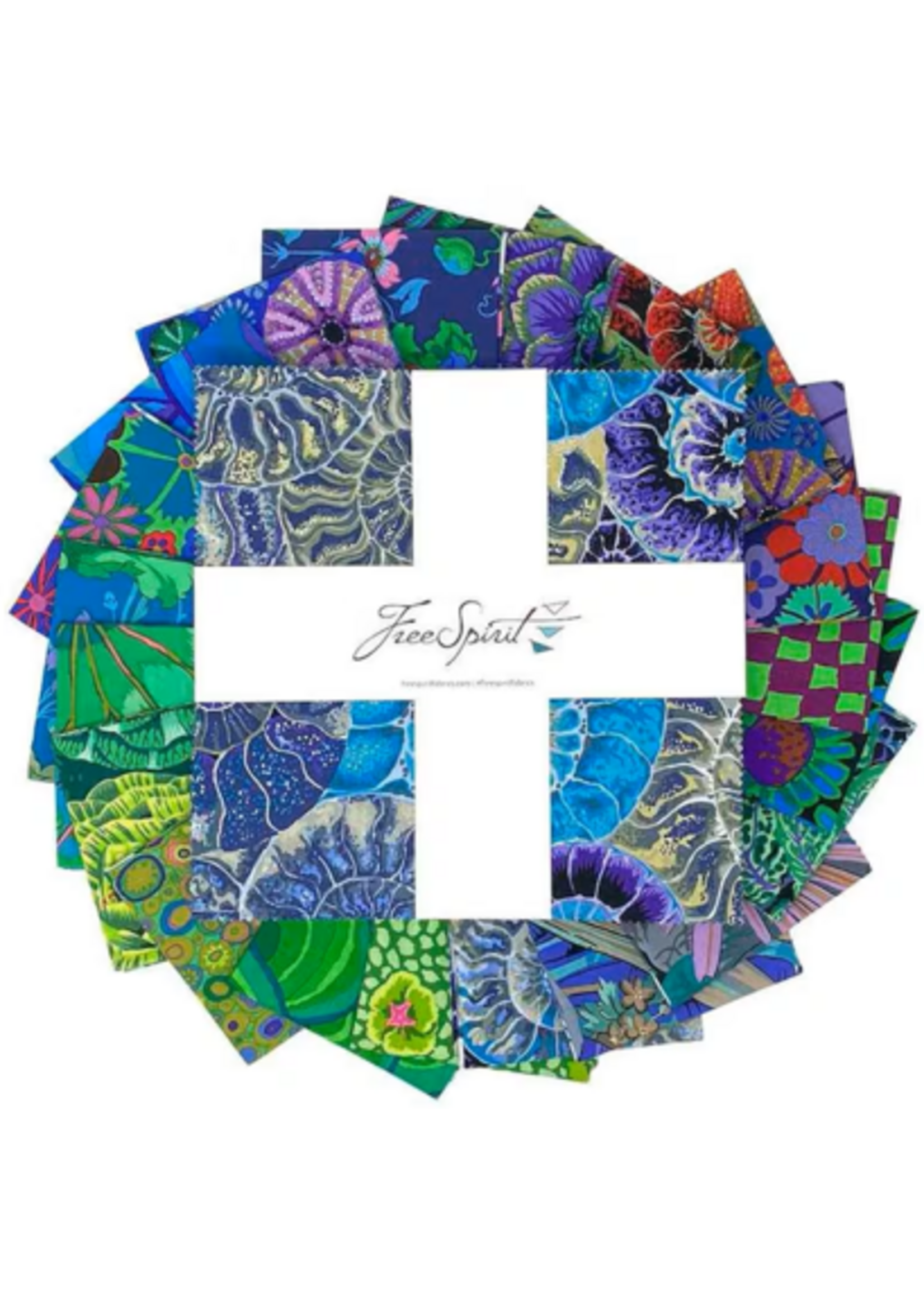 FreeSpirit Fabrics Kaffe Fasset - August 2024 Cool - 10in/25.4cm Squares - Layer Cake - 42pcs