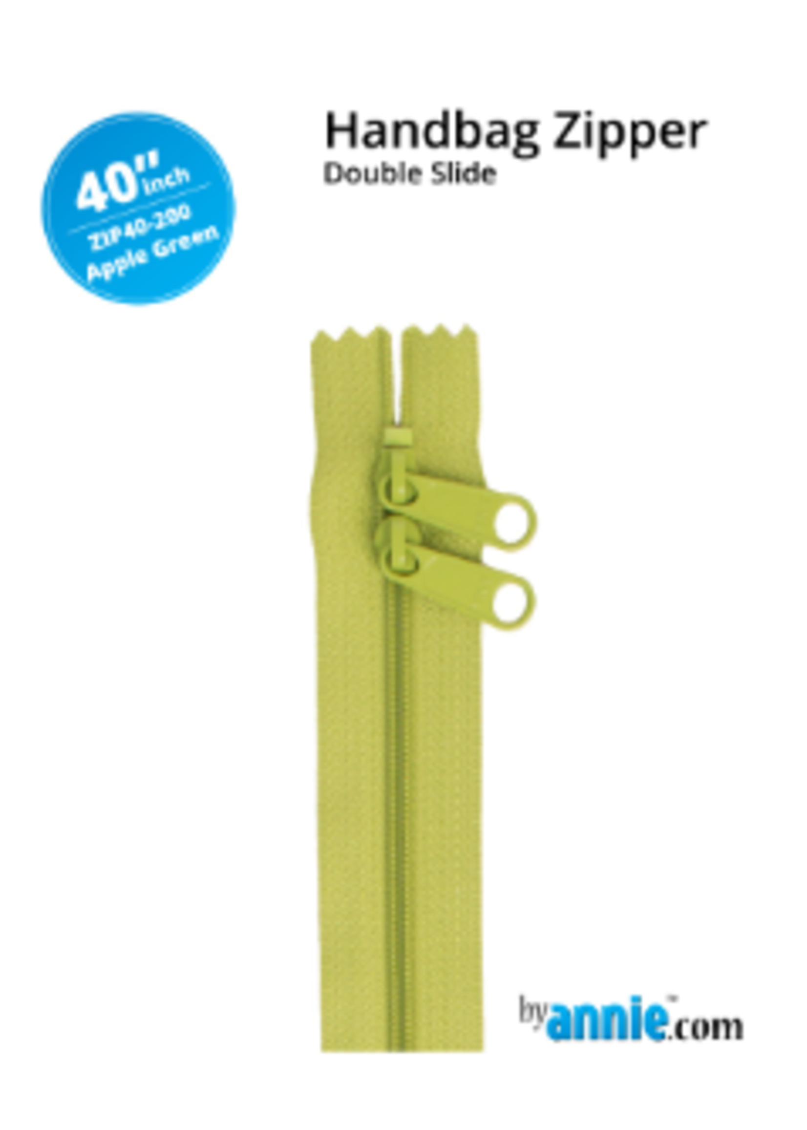 By Annie byAnnie - Handbag Zipper - Double Slide - 40in/101.6cm - Apple Green