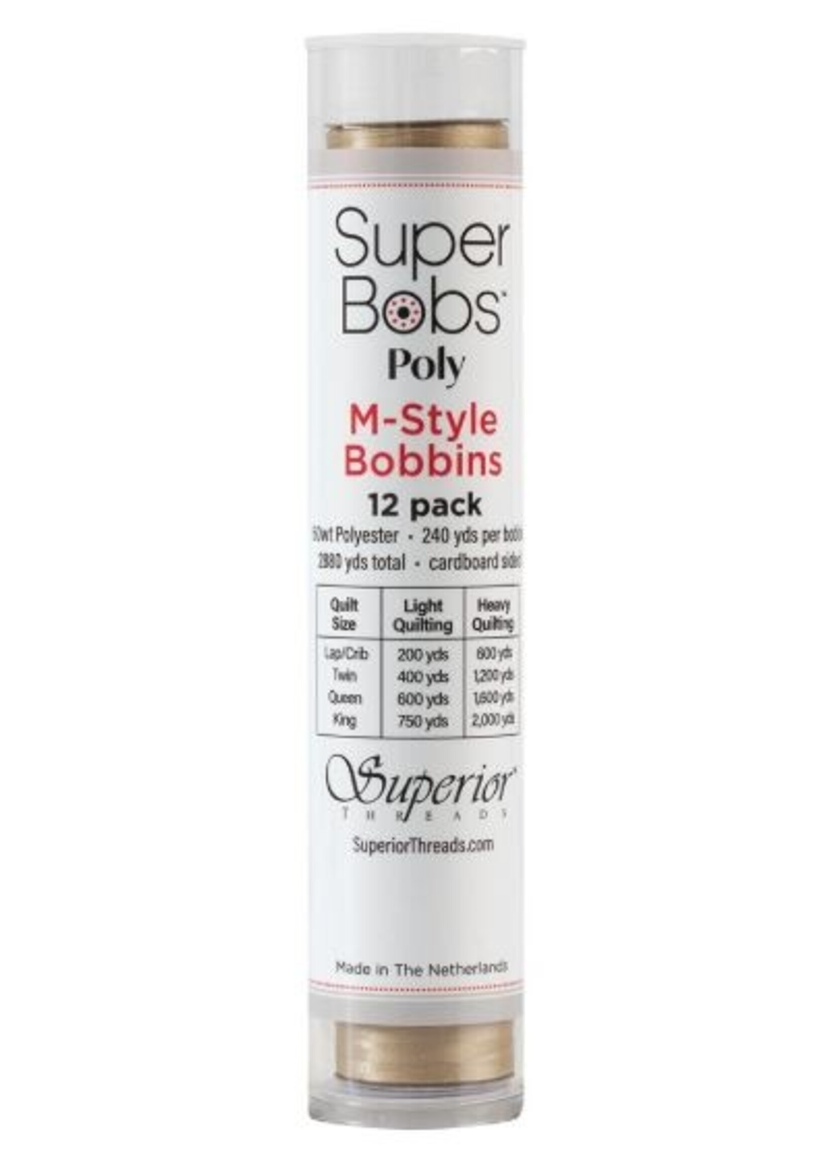 Handi Quilter Canada Super Bobs M Style Bobbins, 60WT Polyester - 653 Beach