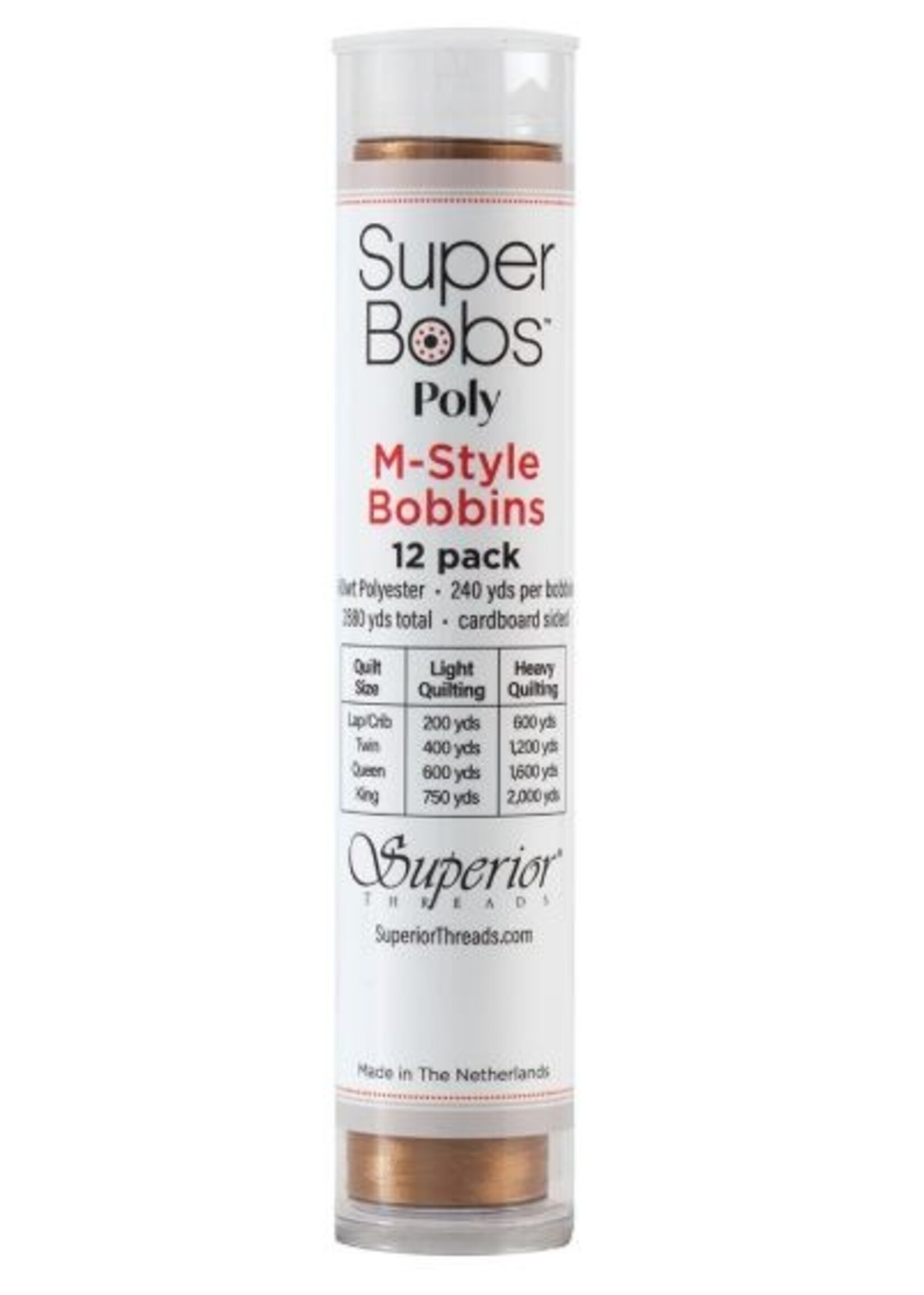 Handi Quilter Canada Super Bobs M Style Bobbins, 60WT Polyester - 618 Medium Brown