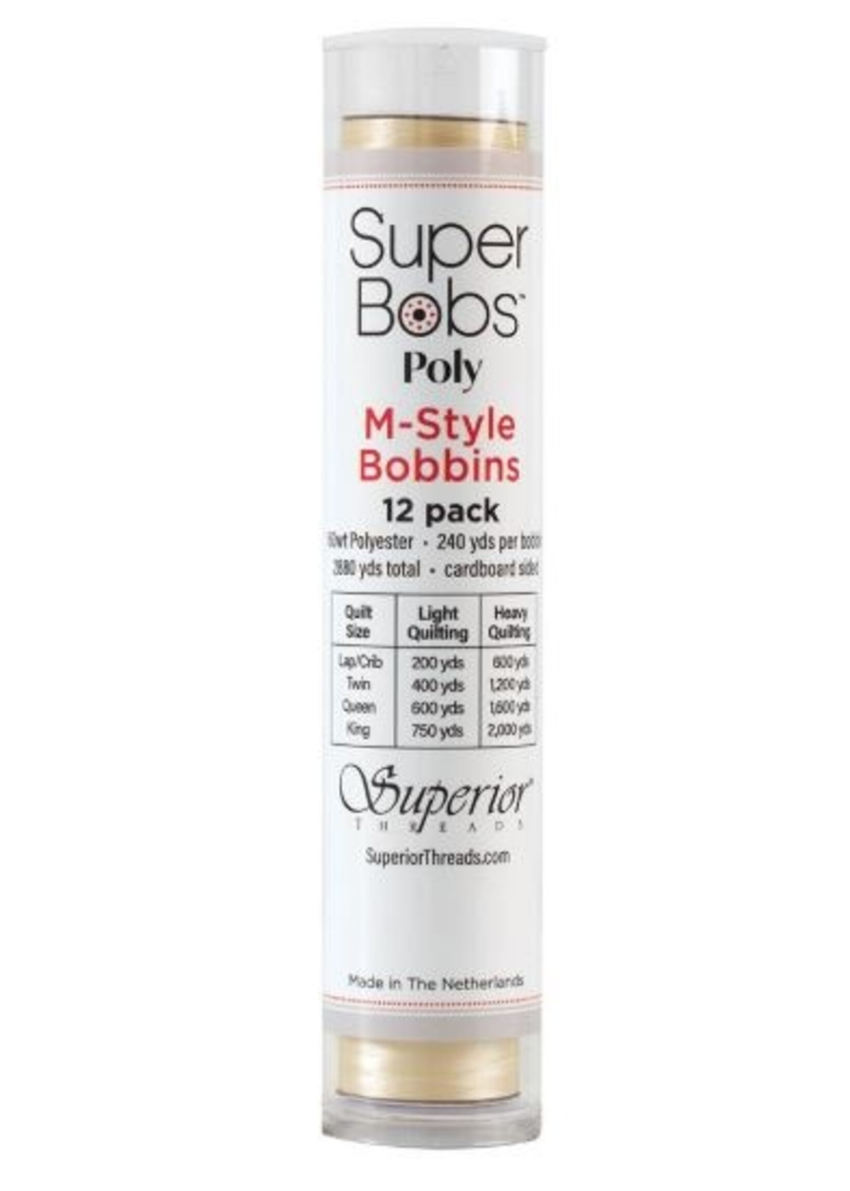 Handi Quilter Canada Super Bobs M Style Bobbins, 60WT Polyester - 620 Cream