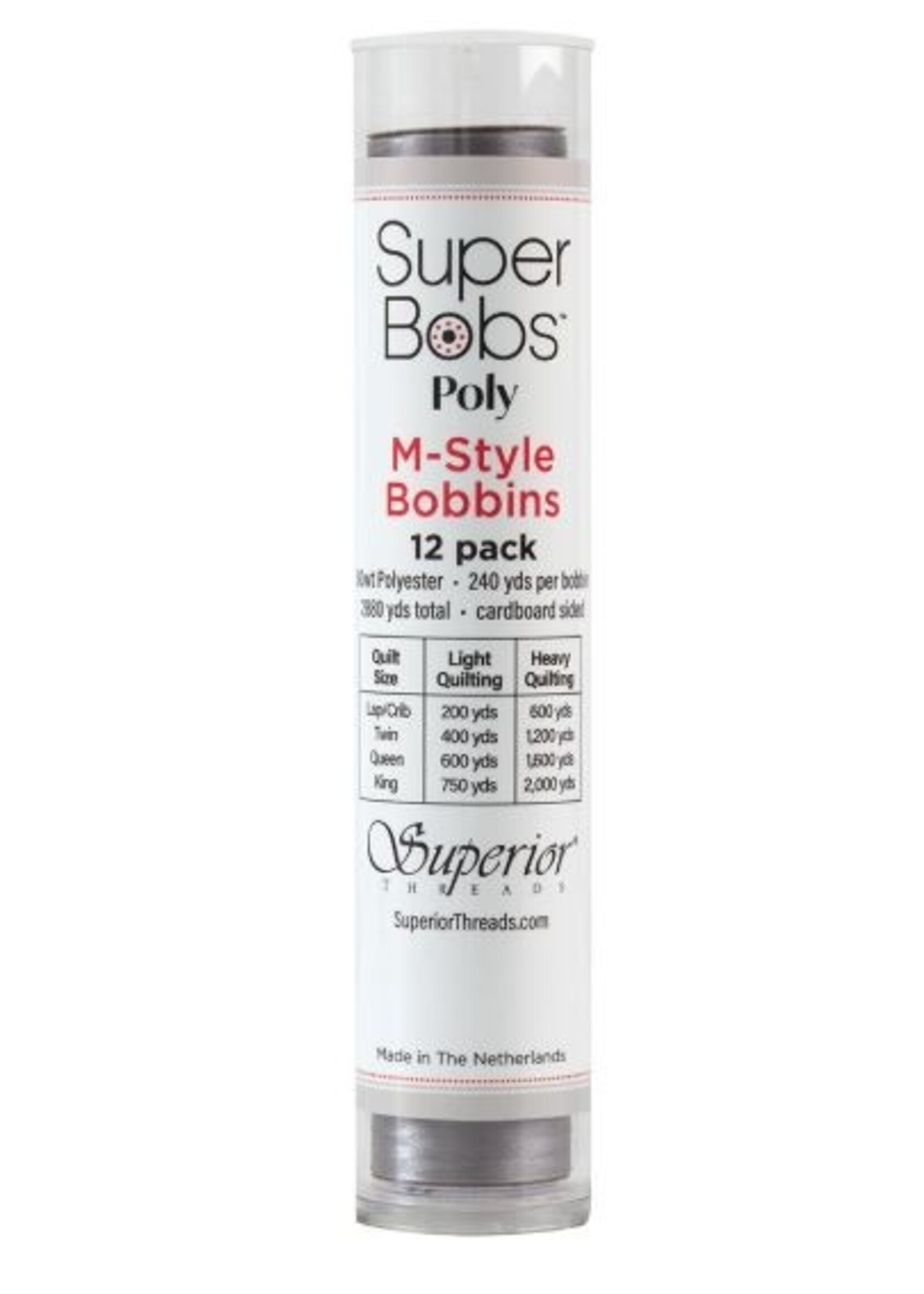 Handi Quilter Canada Super Bobs M Style Bobbins, 60WT Polyester - 622 Grey