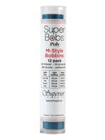 Handi Quilter Canada Super Bobs M Style Bobbins, 60WT Polyester - Turquoise 611