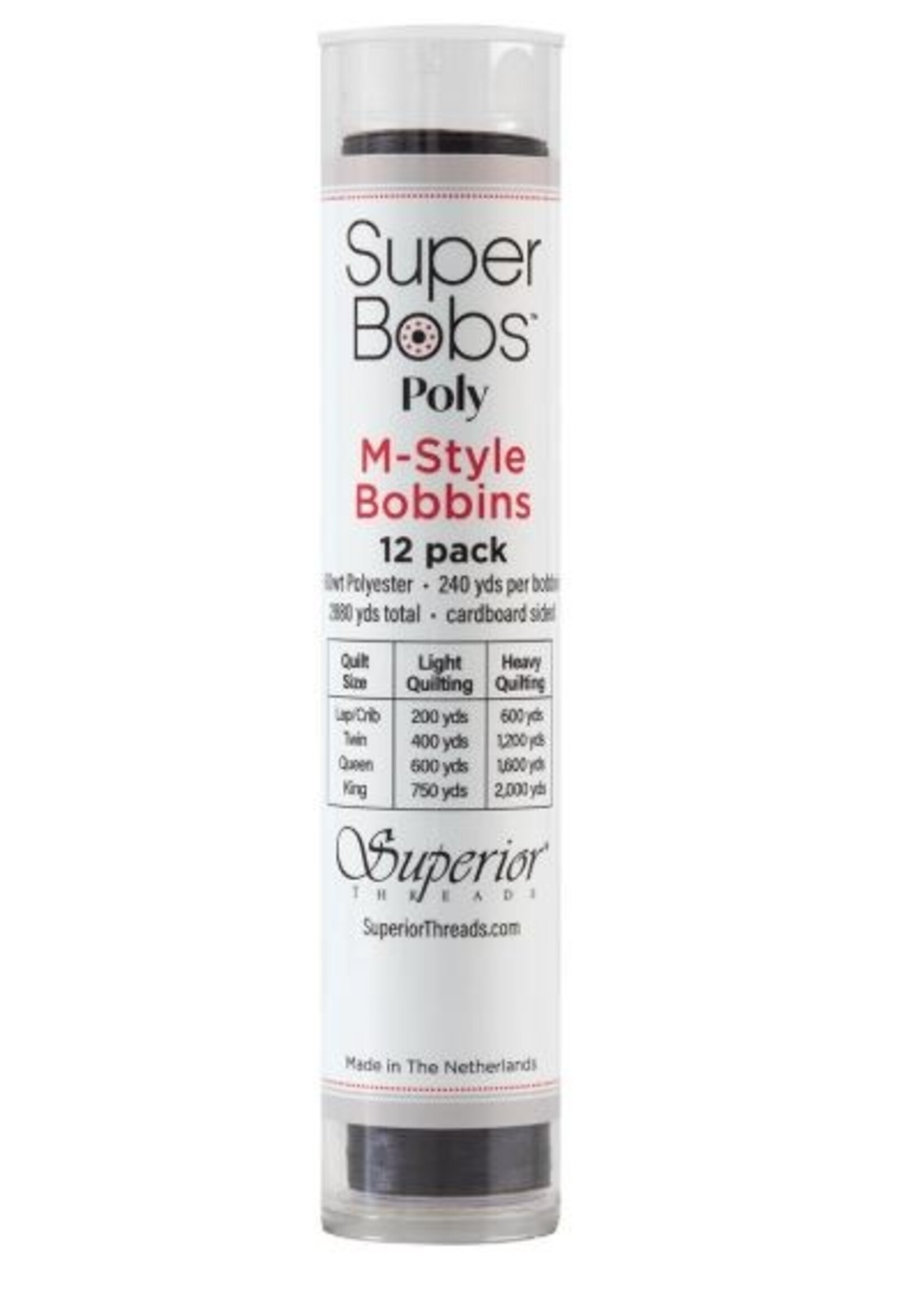 Handi Quilter Canada Super Bobs M Style Bobbins, 60WT Polyester - Dark Grey 649