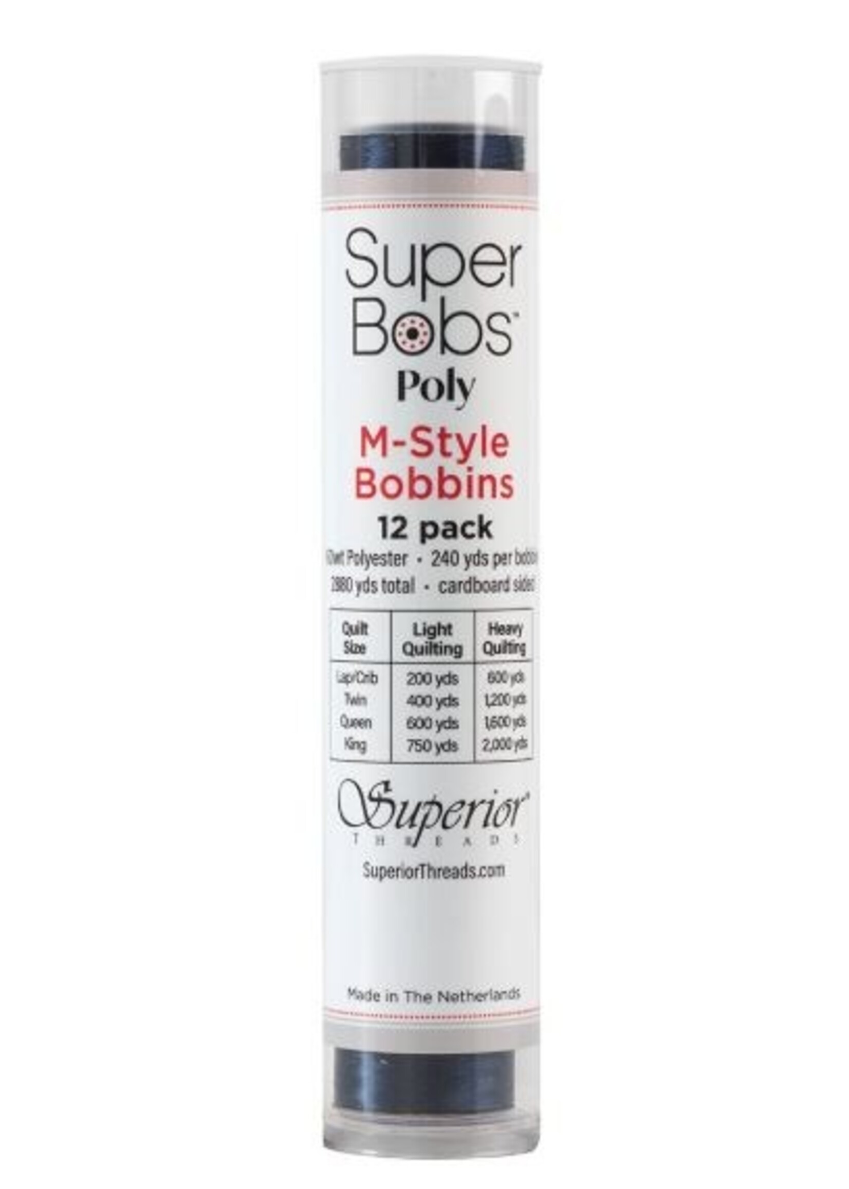 Handi Quilter Canada Super Bobs M Style Bobbins, 60WT Polyester - Dark Blue 609