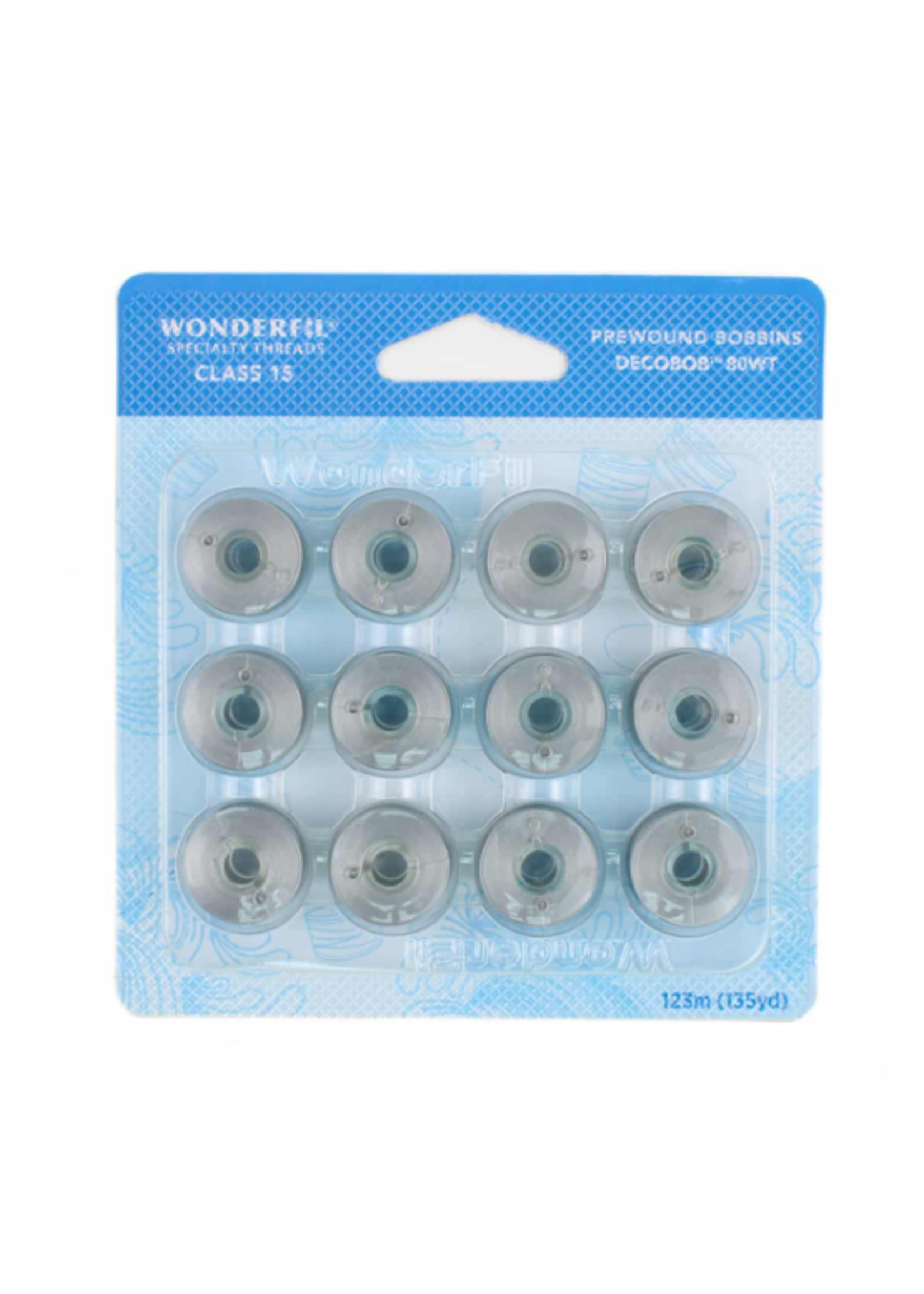 Wonderfil DecoBob Prewound Bobbins- Class 15- Dove Grey