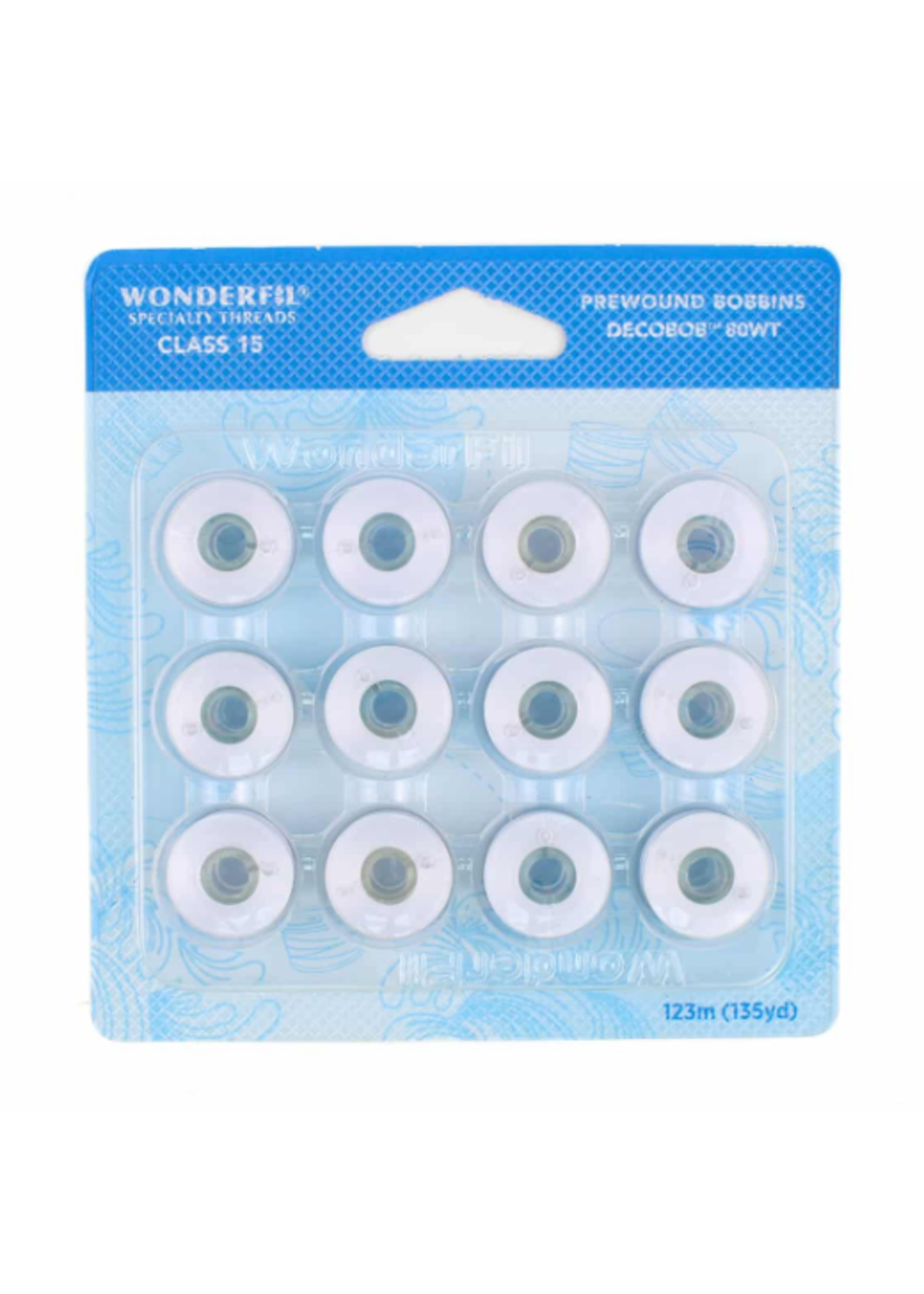 Wonderfil DecoBob Prewound Bobbins- Class 15- White