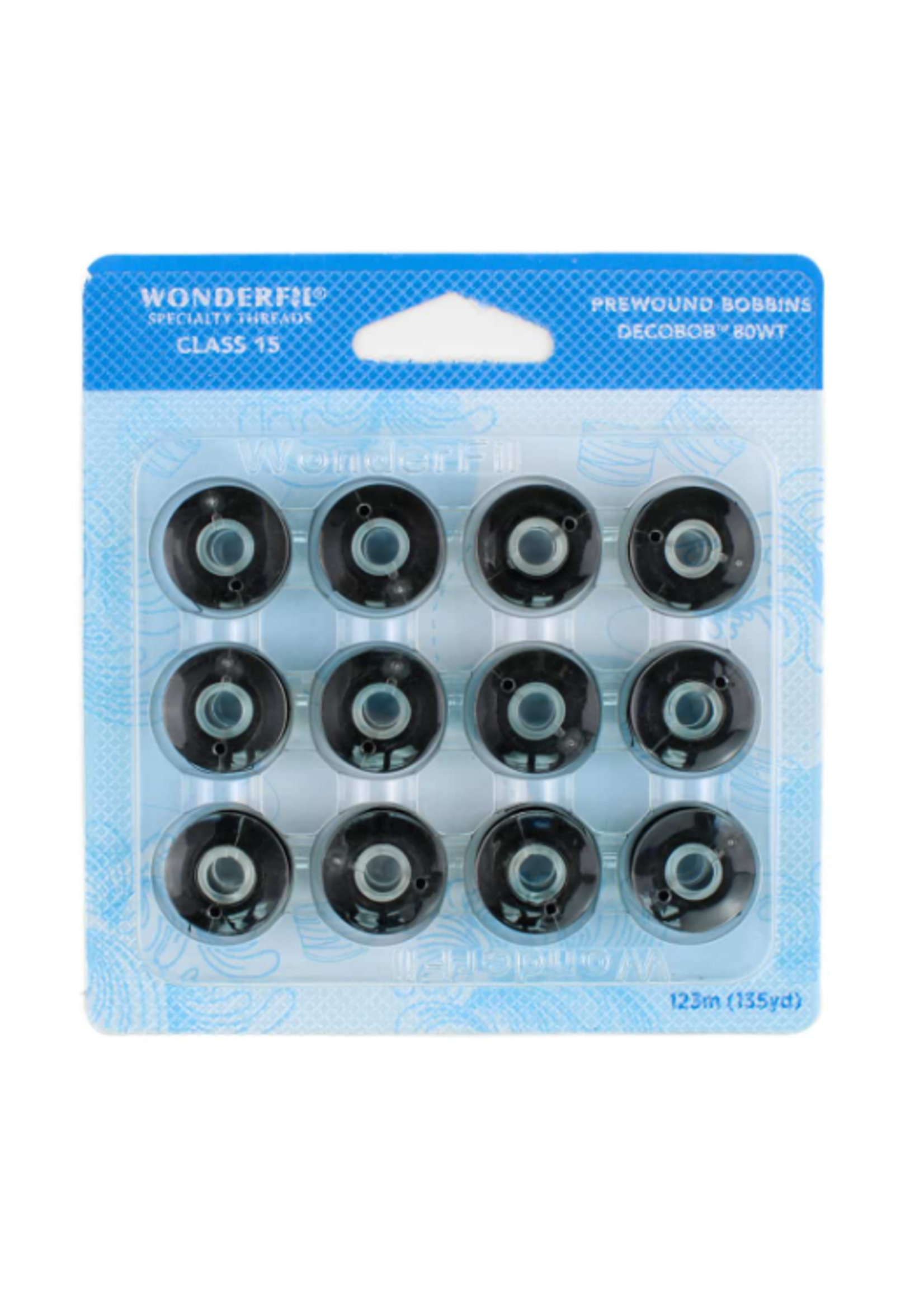 Wonderfil DecoBob Prewound Bobbins- Class 15- Black