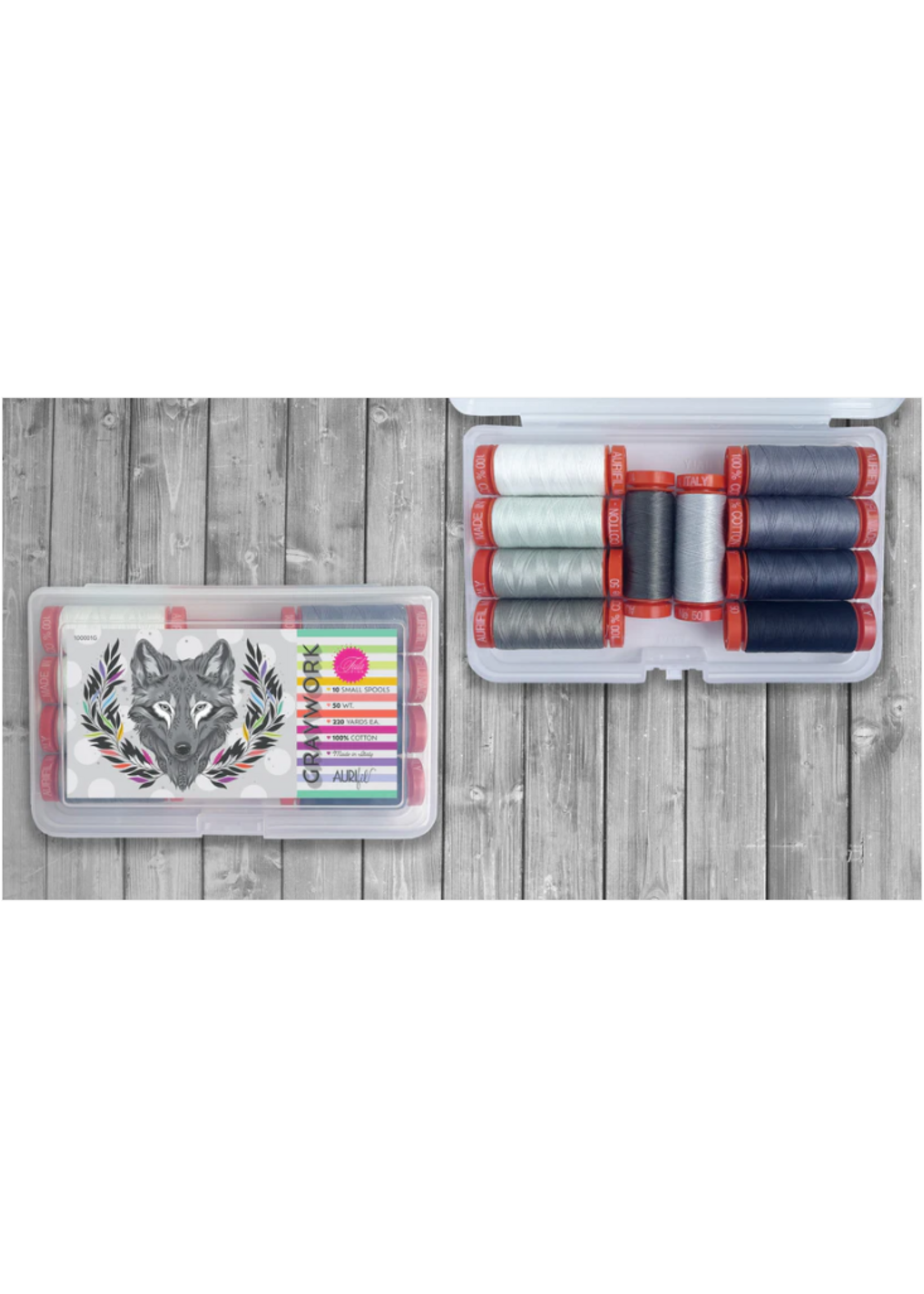 Aurifil Graywork (10 small spools) by Tula Pink