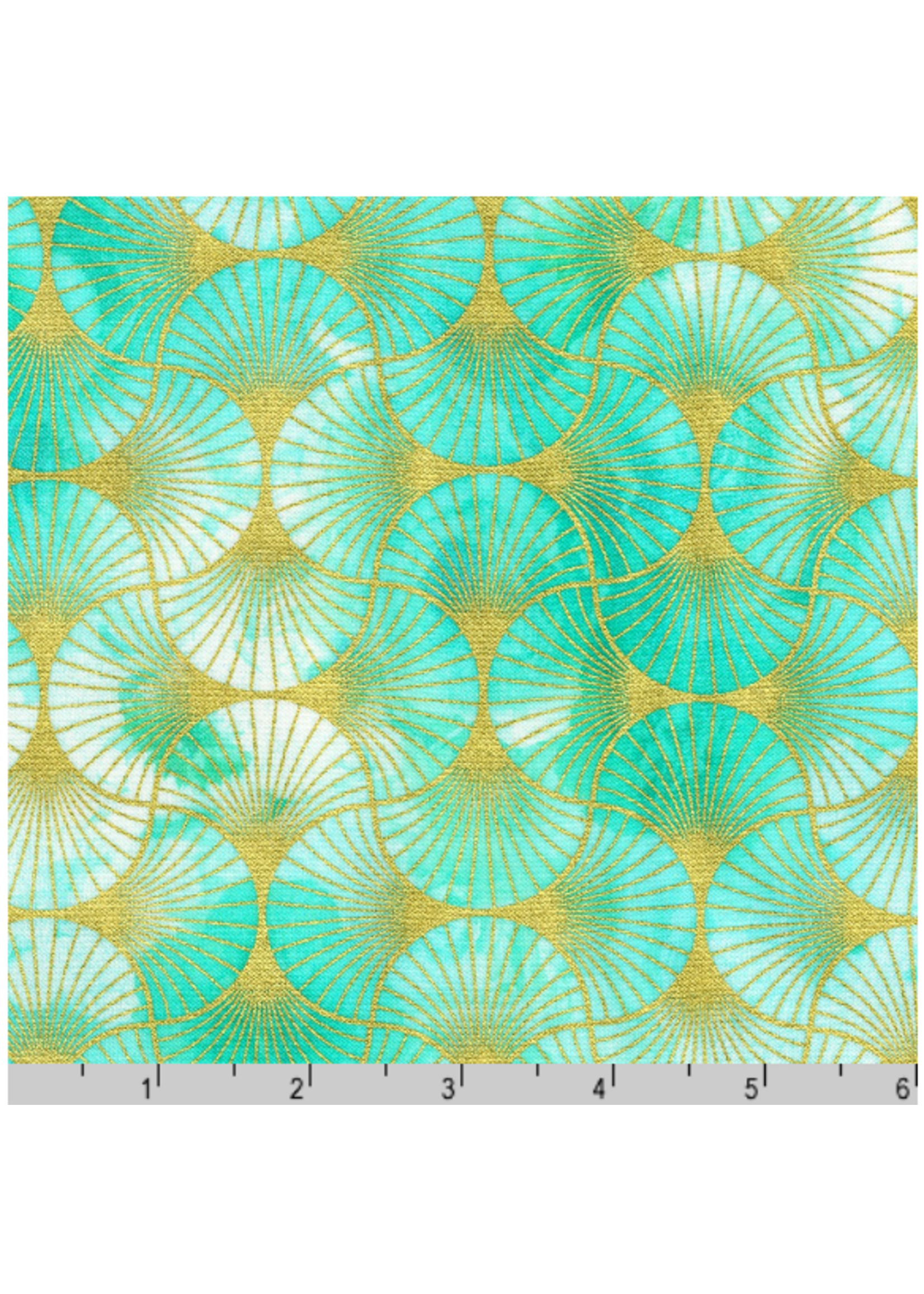 Robert Kaufman AQUA by Lara Skinner from Golden Vibes  1 Unit=10 cm = 4 inches