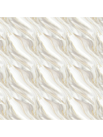 Camelot Fabrics Gilded Collection White with gold waves