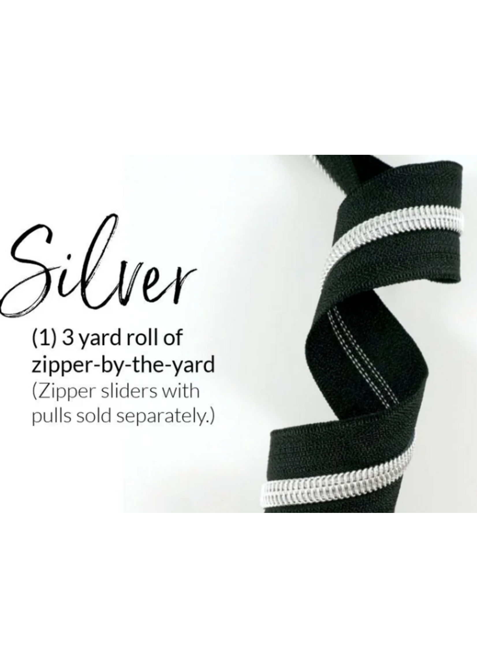 Emmaline Bags Emmaline Bags - Zipper by the Yard Coil - #5 - 2.74m/3 yds - Black – Silver