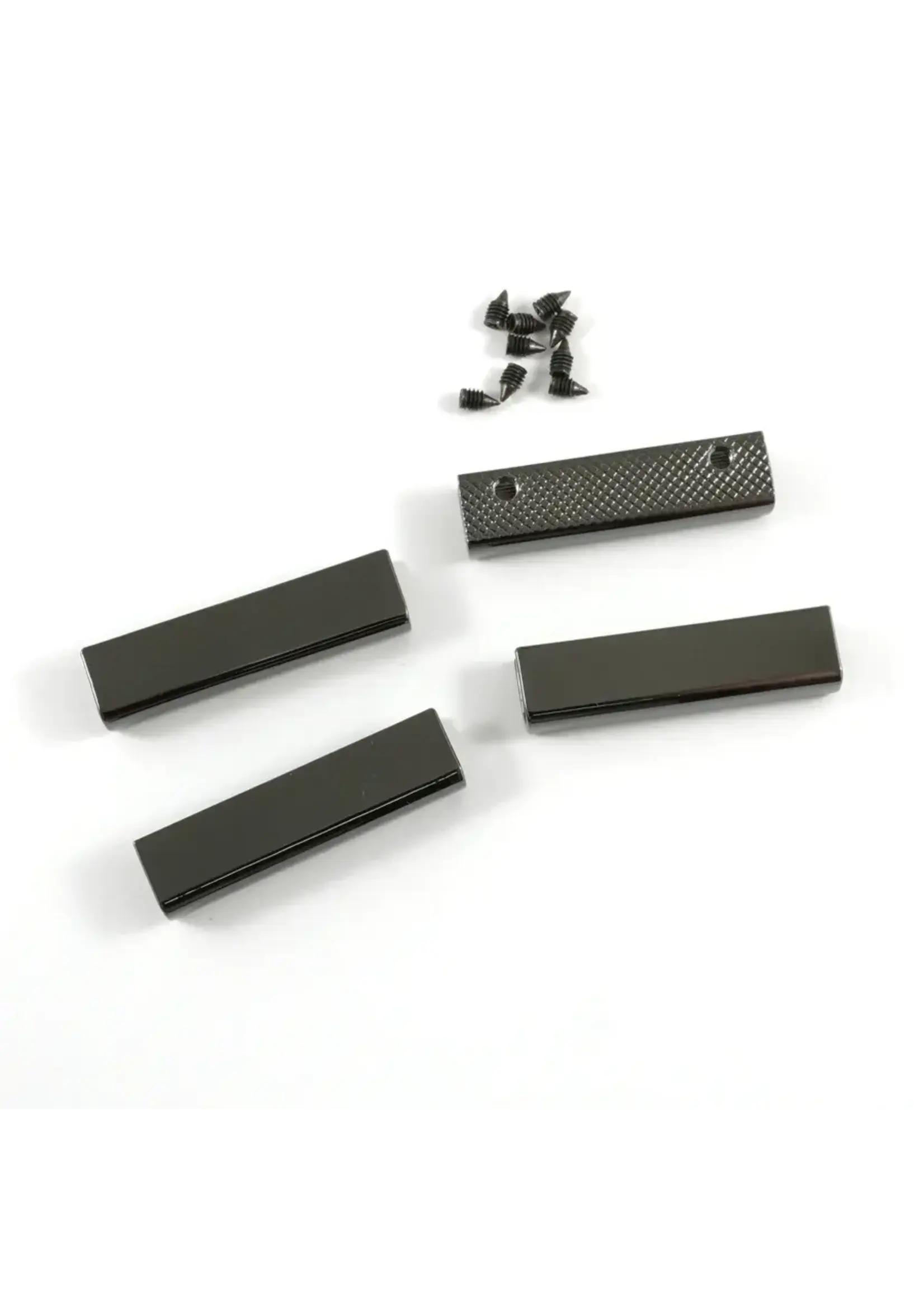 Emmaline Bags Rectangular End Caps (1 1/2"wide) 4 pack Gunmetal