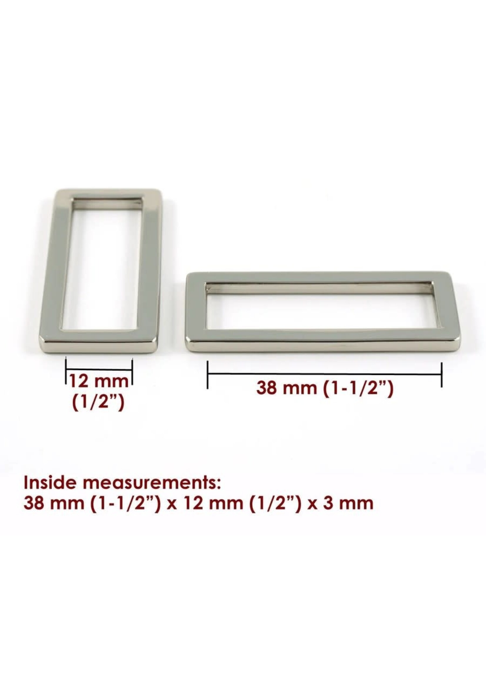 Emmaline Bags Flat Rectangle Rings 1 1/2" (4pack)-Nickel