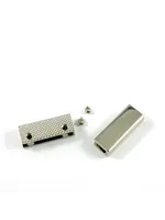 Emmaline Bags Strap End Caps Rectangle (1" wide) Nickel 4 Pack