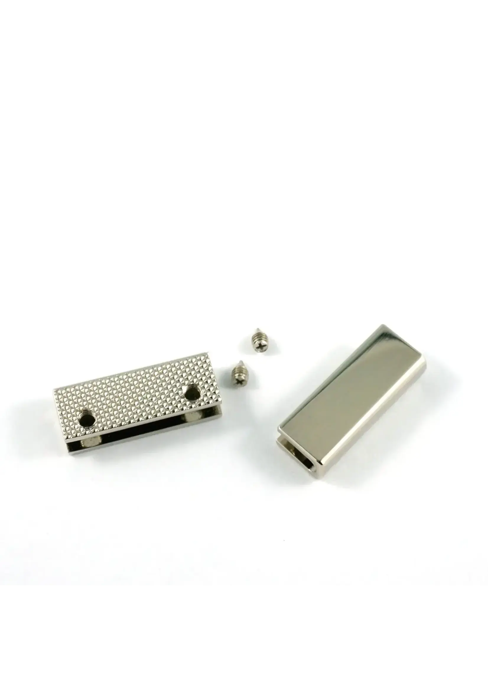 Emmaline Bags Strap End Caps Rectangle (1" wide) Nickel 4 Pack