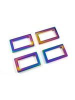 Emmaline Bags Emmaline Bags – Flat Rectangle Rings - 1in/25mm - Rainbow - 4 pack