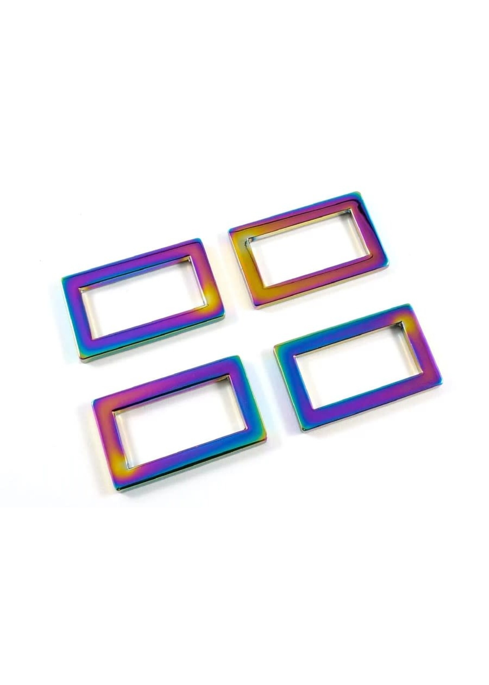 Emmaline Bags Emmaline Bags – Flat Rectangle Rings - 1in/25mm - Rainbow - 4 pack