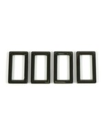 Emmaline Bags Emmaline 1 flat rectangle rings (4 Pack) - Gunmetal