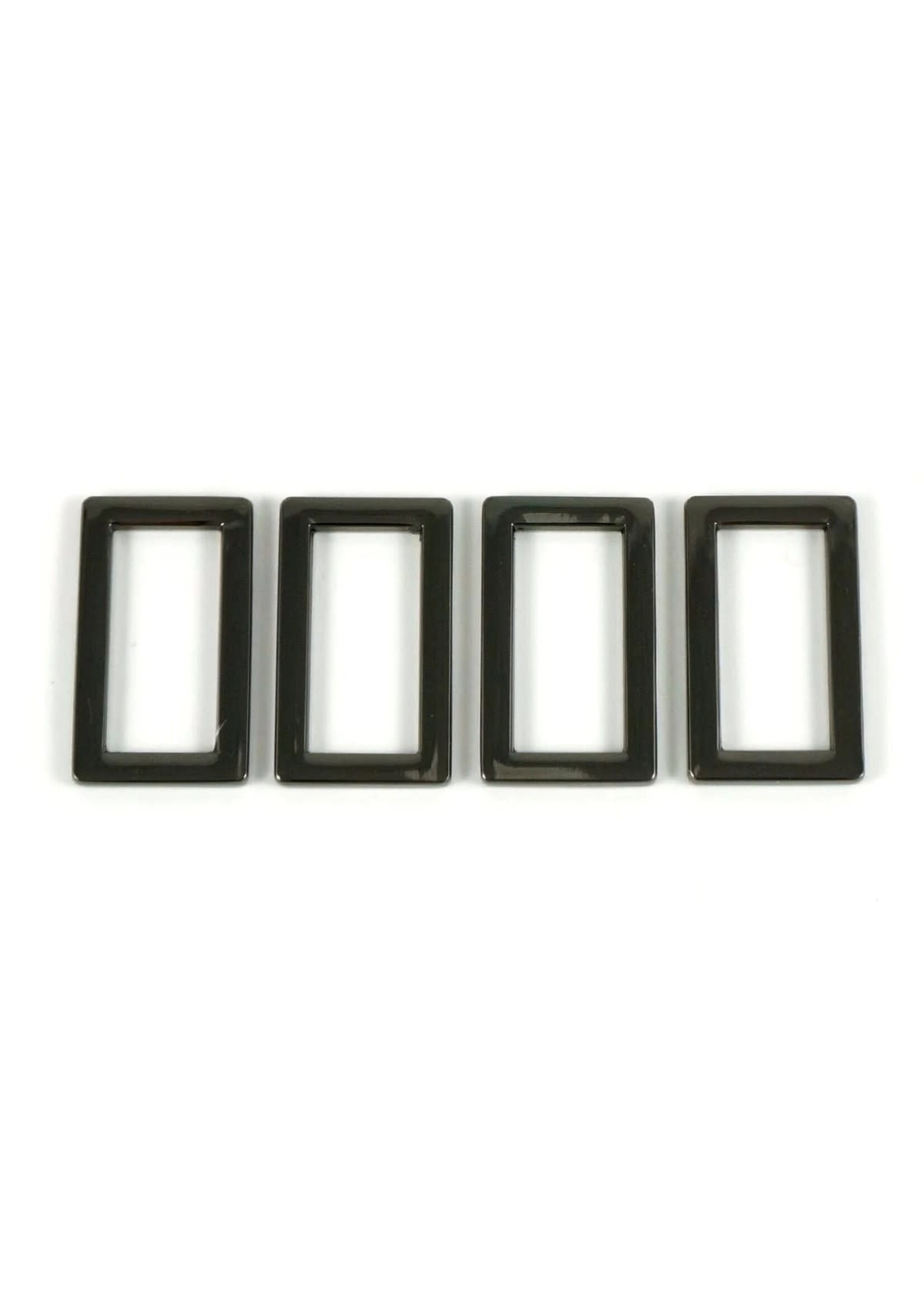 Emmaline Bags Emmaline Bags – Flat Rectangle Rings - 1in/25mm - Gunmetal - 4 pack