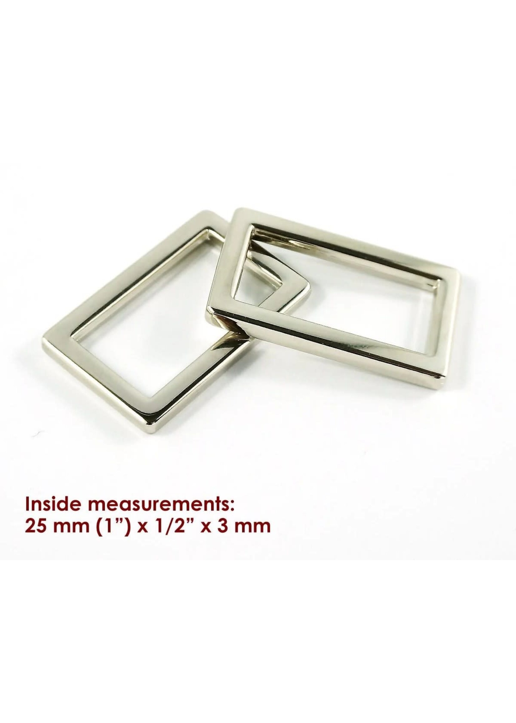Emmaline Bags Emmaline Bags – Flat Rectangle Rings - 1in/25mm - Nickel - 4 pack