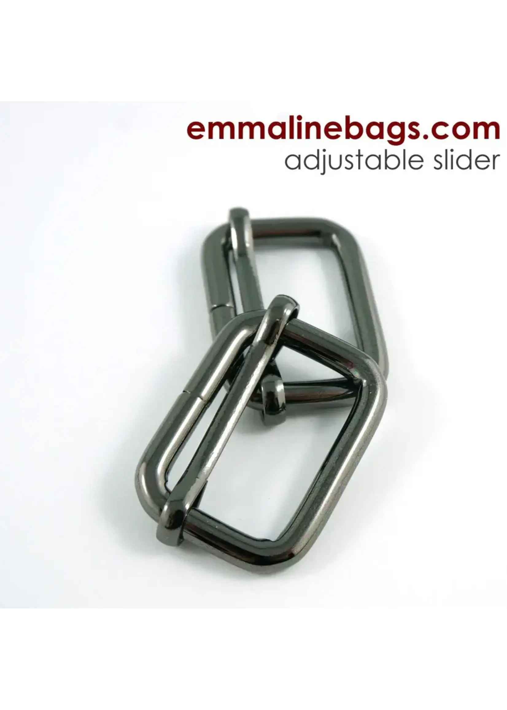 Emmaline Bags Emmaline Bags - Adjustable Sliders - 1in/25mm - Gunmetal - 2 pack